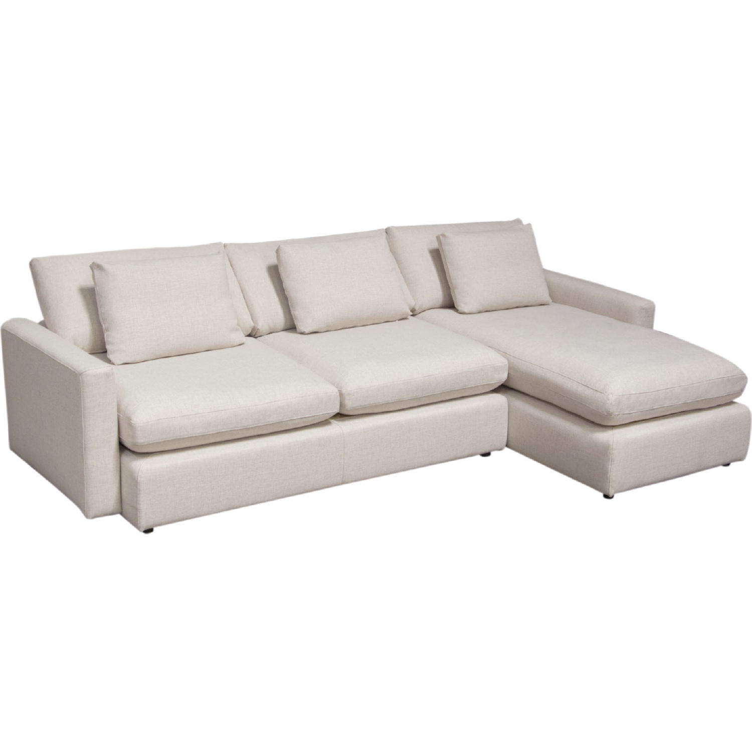 Diamond Sofa Arcadia 2PC Fabric Reversible Chaise Sectional with Feather Down Seating - Cream