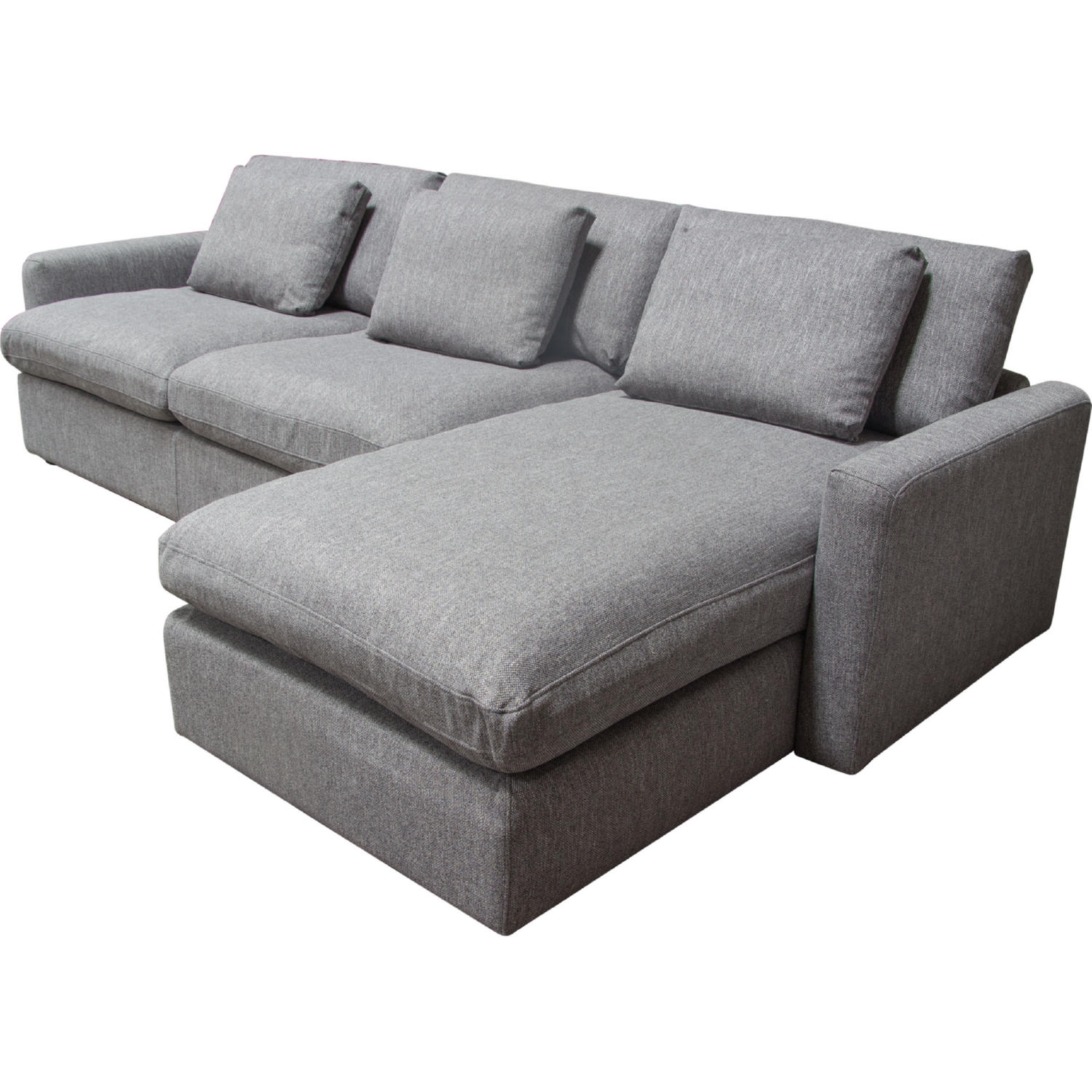 Diamond Sofa Arcadia 2PC Fabric Reversible Chaise Sectional with Feather Down Seating - Gray