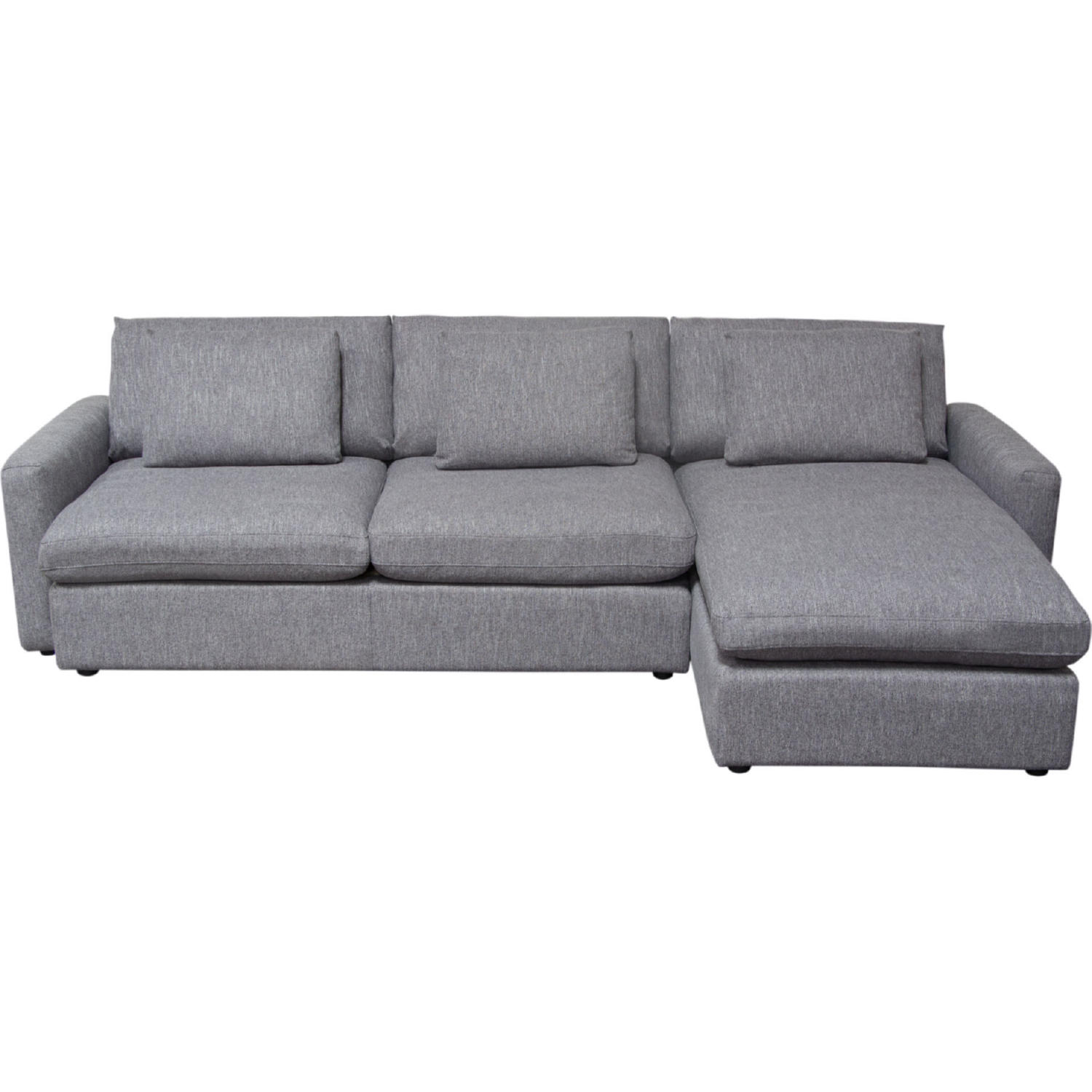 Diamond Sofa Arcadia 2PC Fabric Reversible Chaise Sectional with Feather Down Seating - Gray