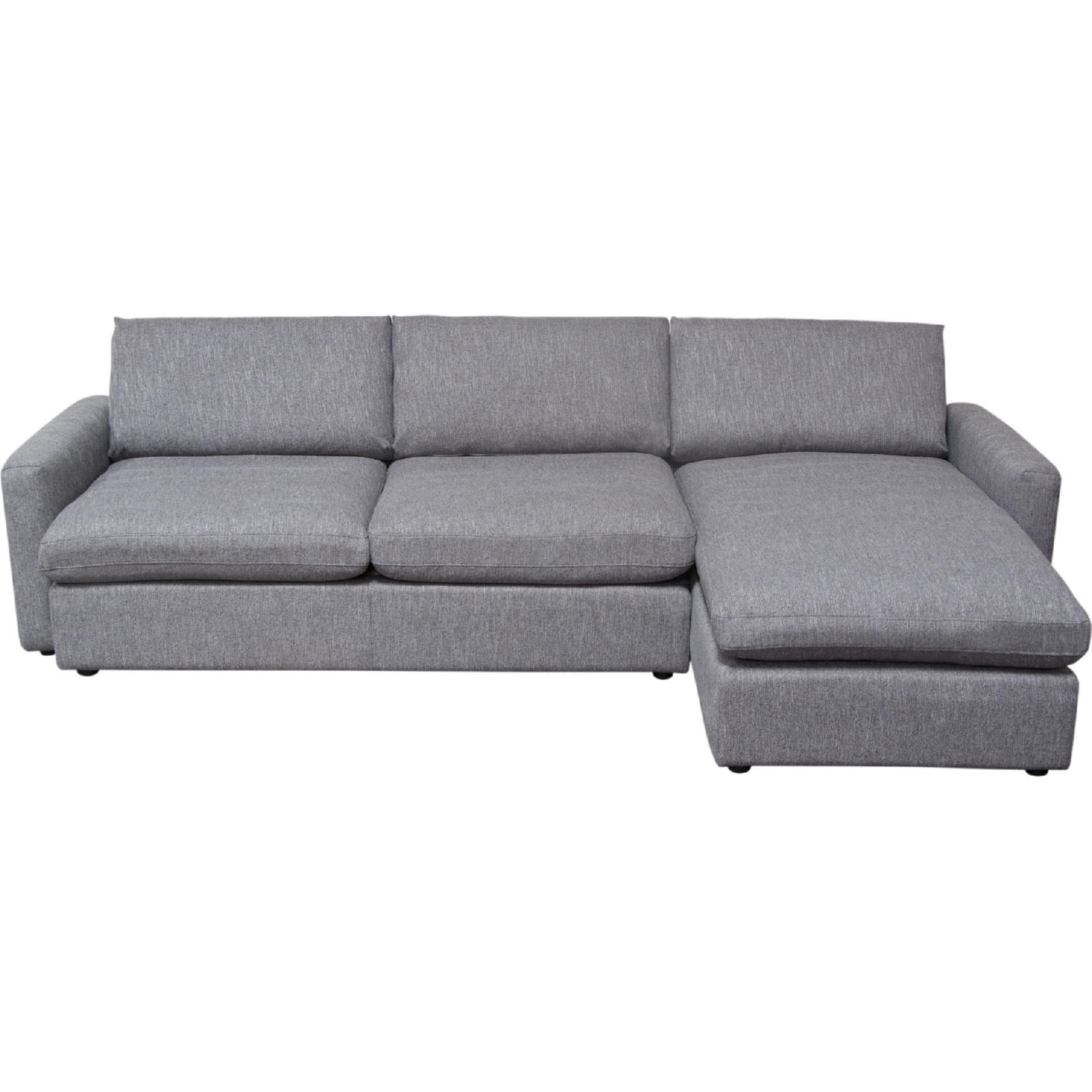 Diamond Sofa Arcadia 2PC Fabric Reversible Chaise Sectional with Feather Down Seating - Gray