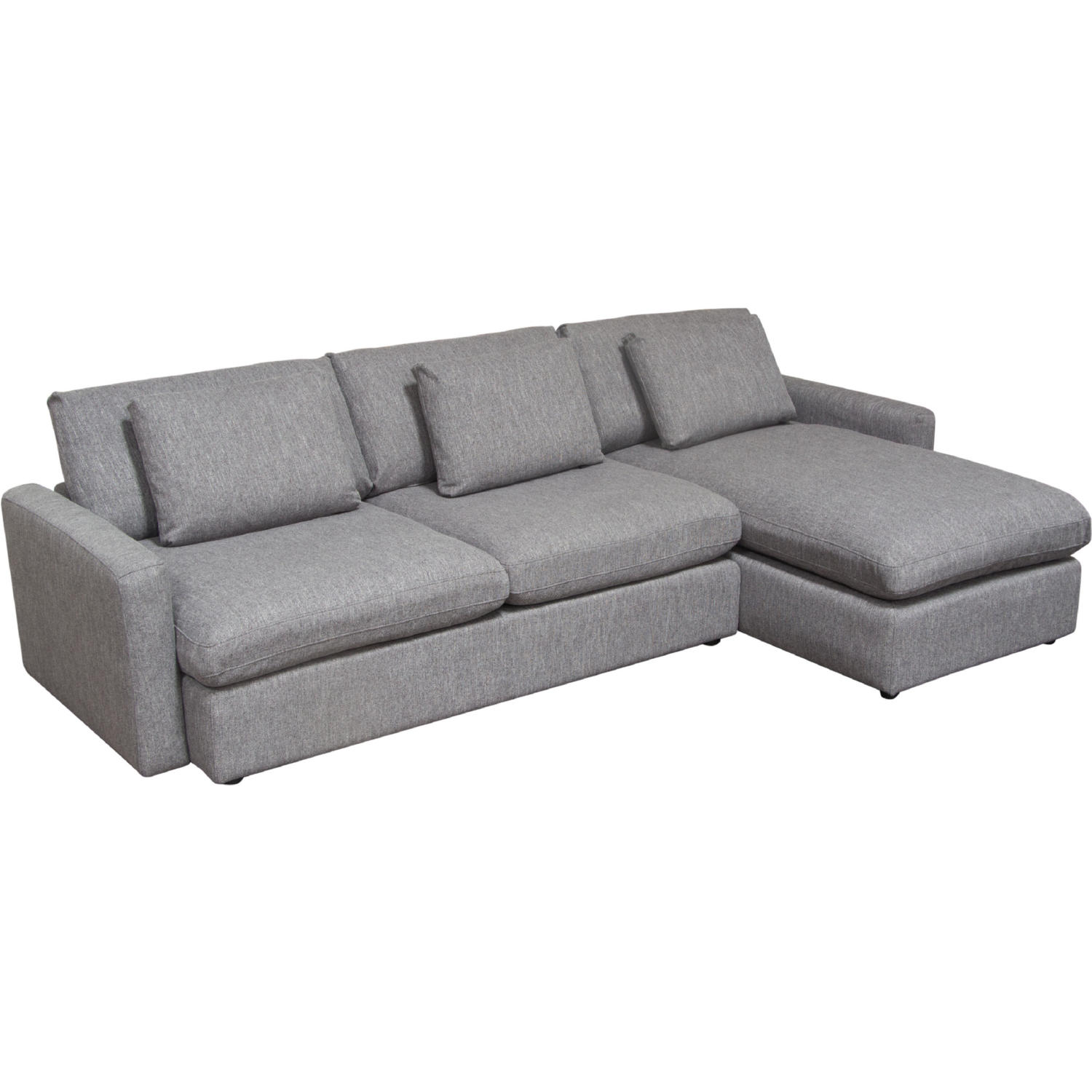 Diamond Sofa Arcadia 2PC Fabric Reversible Chaise Sectional with Feather Down Seating - Gray