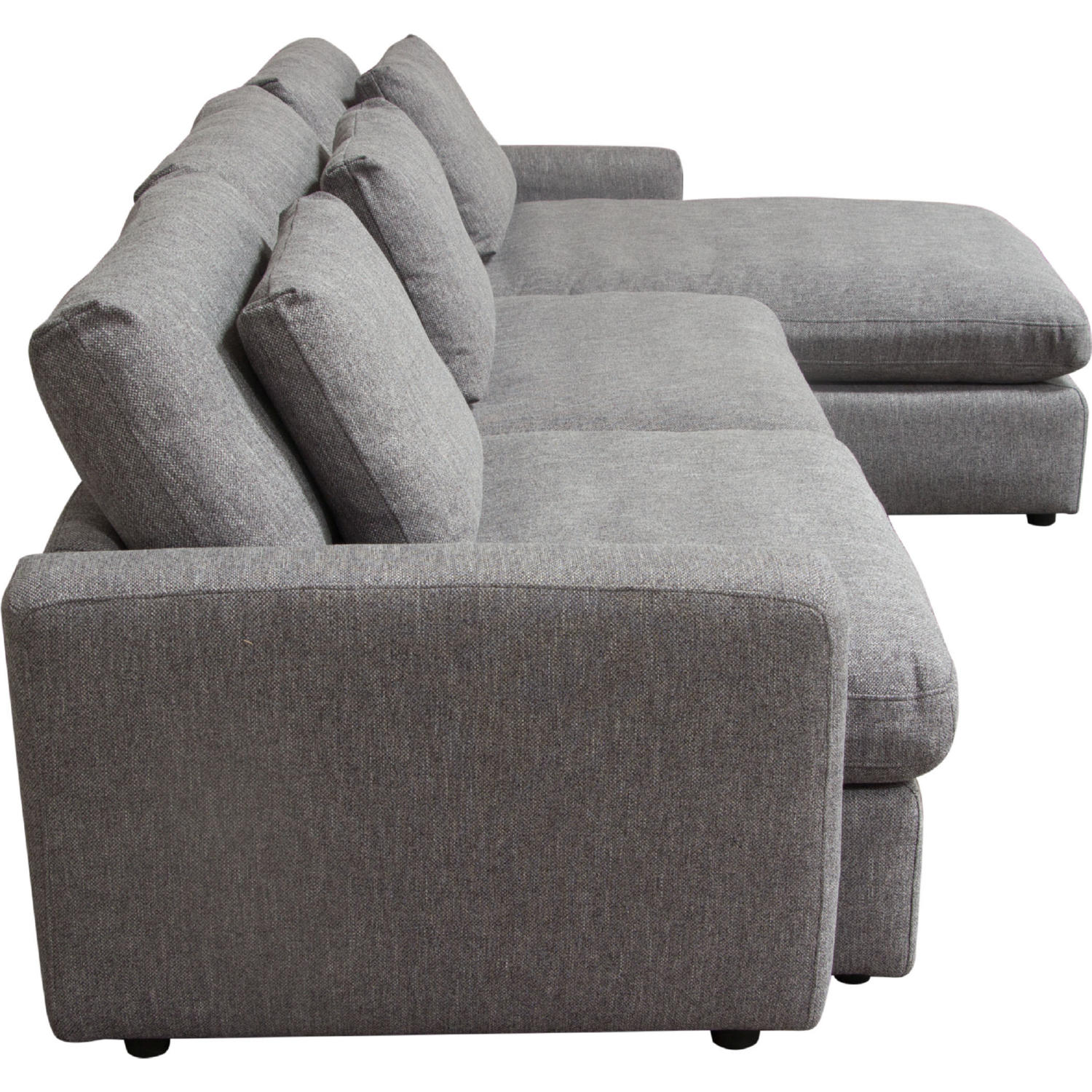 Diamond Sofa Arcadia 2PC Fabric Reversible Chaise Sectional with Feather Down Seating - Gray