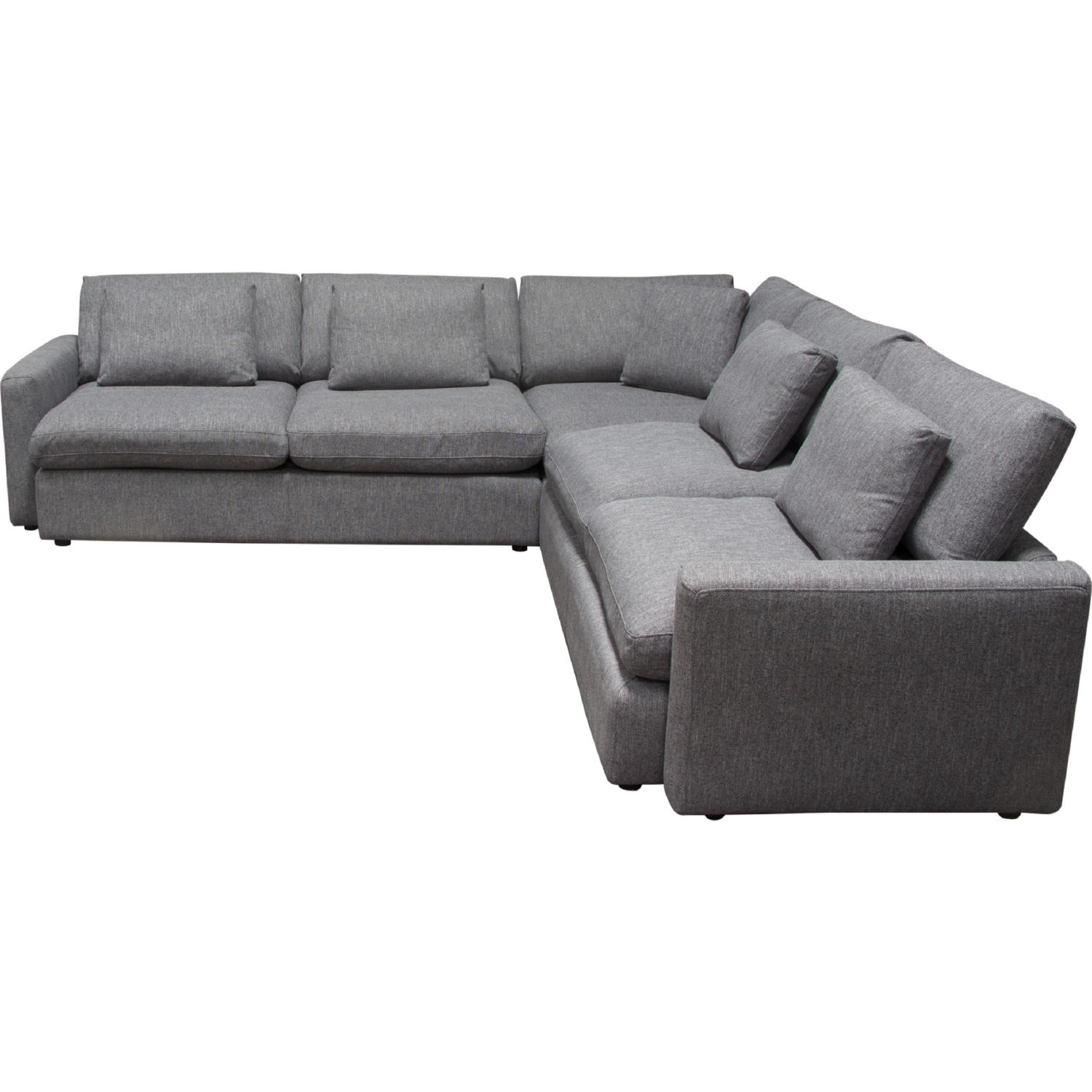 Diamond Sofa Arcadia 3PC Fabric Corner Sectional with Feather Down Seating - Gray