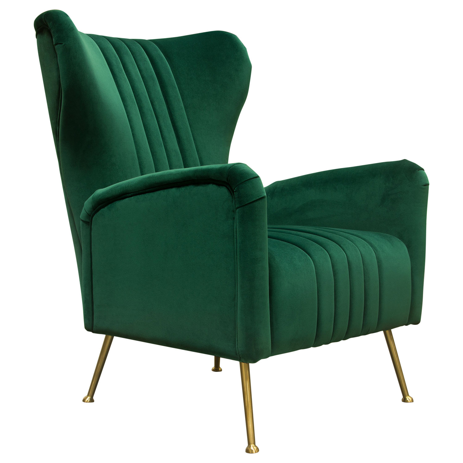 Diamond Sofa Ava Velvet Chair with Gold Leg - Emerald Green