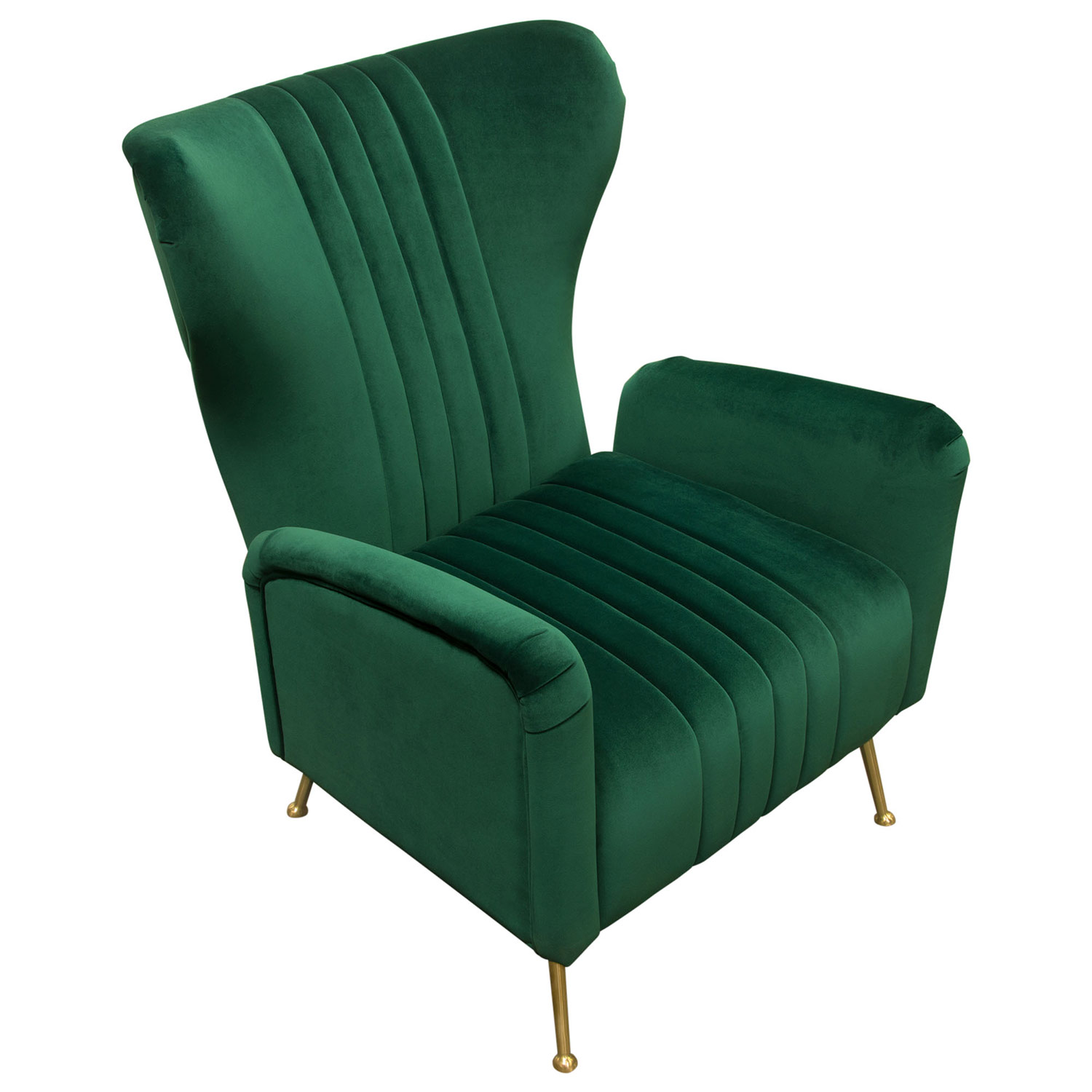 Diamond Sofa Ava Velvet Chair with Gold Leg - Emerald Green