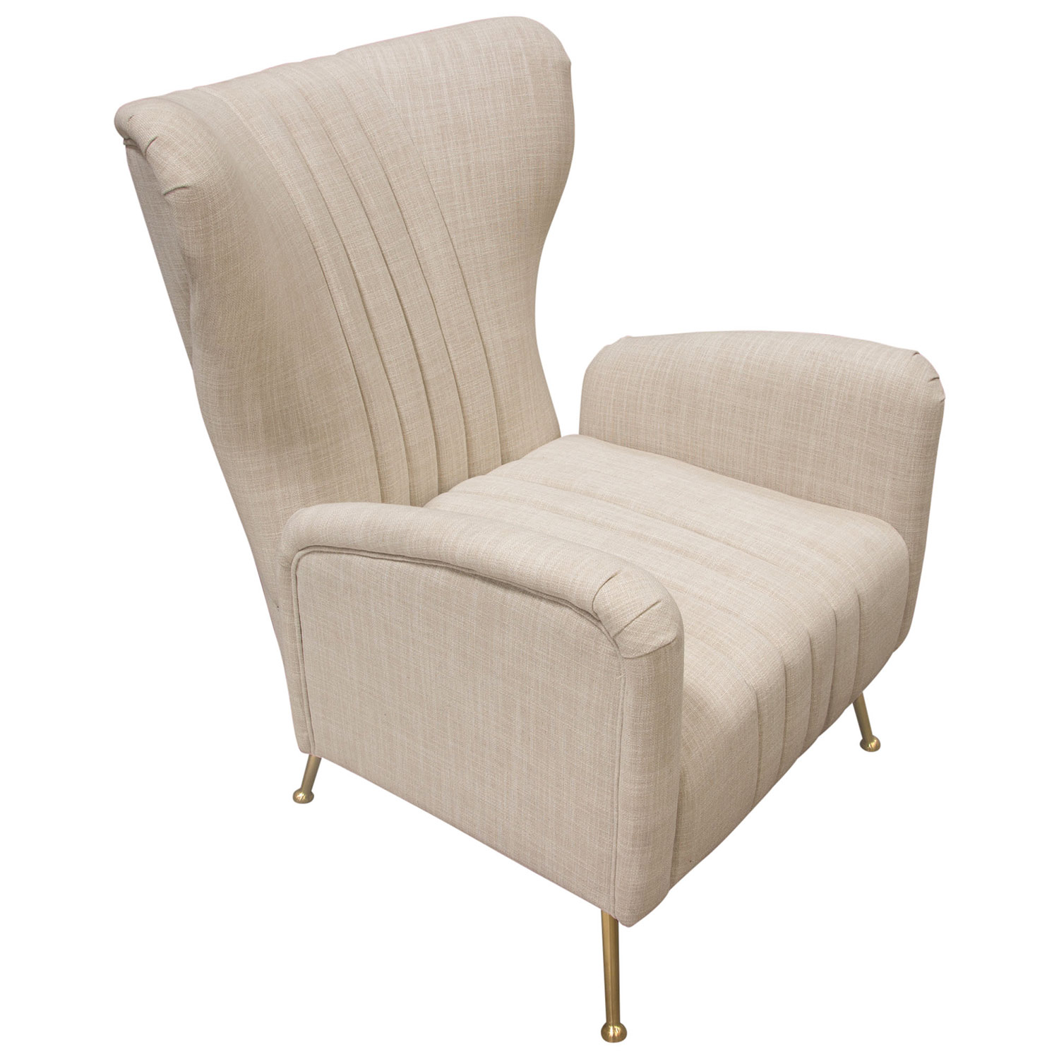 Diamond Sofa™ Ava Linen Chair with Gold Leg - Sand