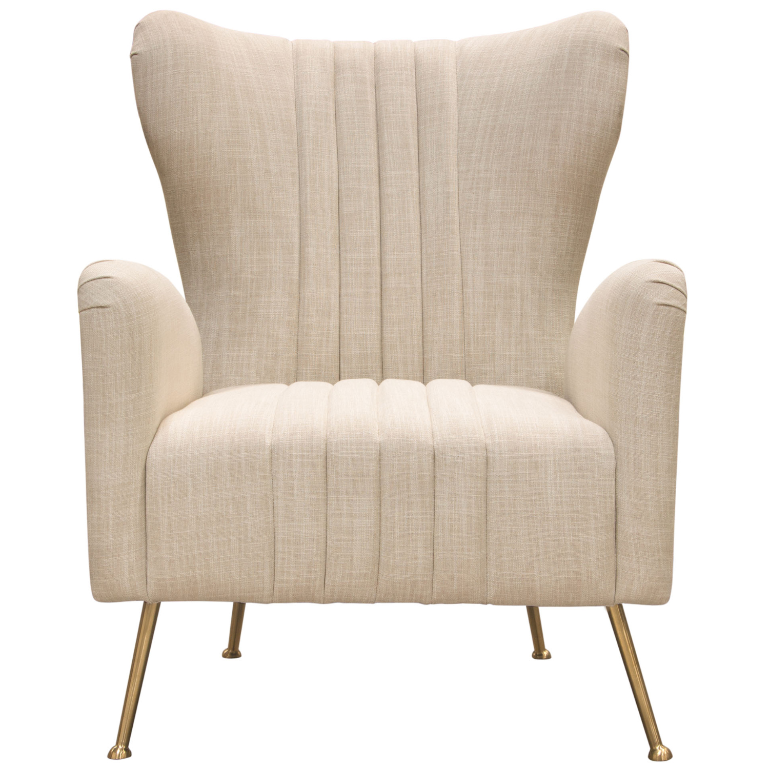 Diamond Sofa™ Ava Linen Chair with Gold Leg - Sand