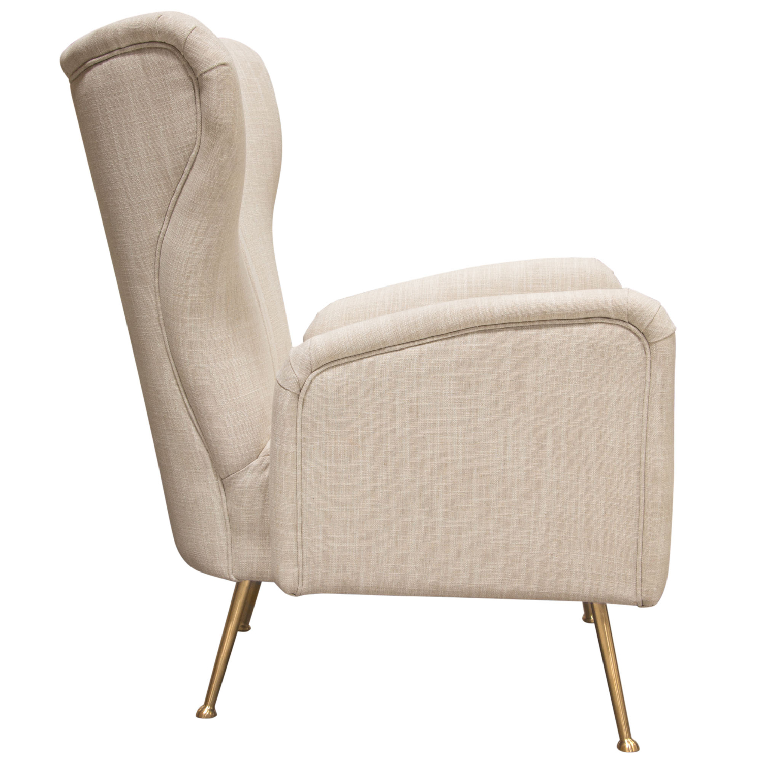 Diamond Sofa™ Ava Linen Chair with Gold Leg - Sand