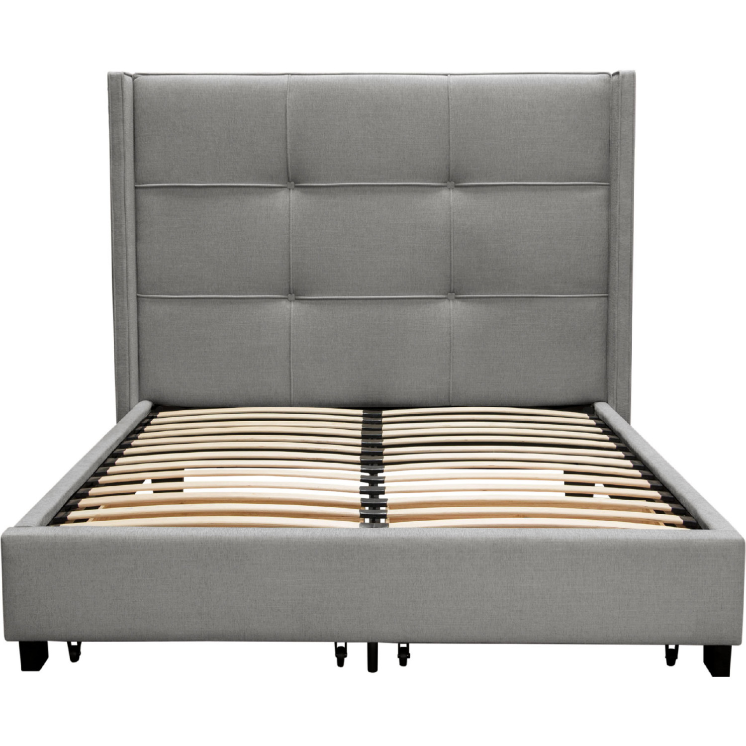 Diamond Sofa - Beverly Fabric Bed with Integrated Footboard Storage Unit & Accent Wings