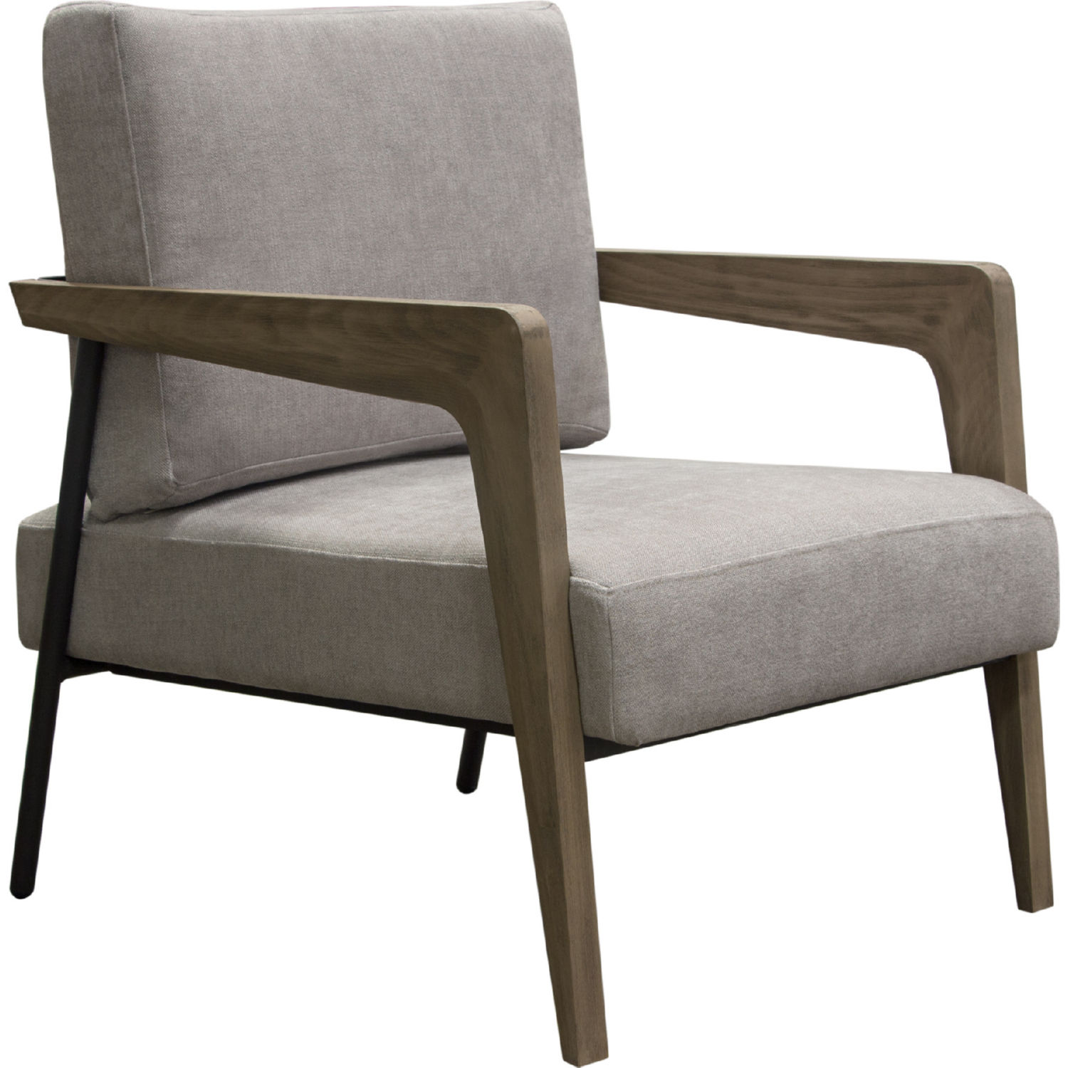 Diamond Sofa Blair Fabric Accent Chair with Curved Wood Leg Detail - Gray