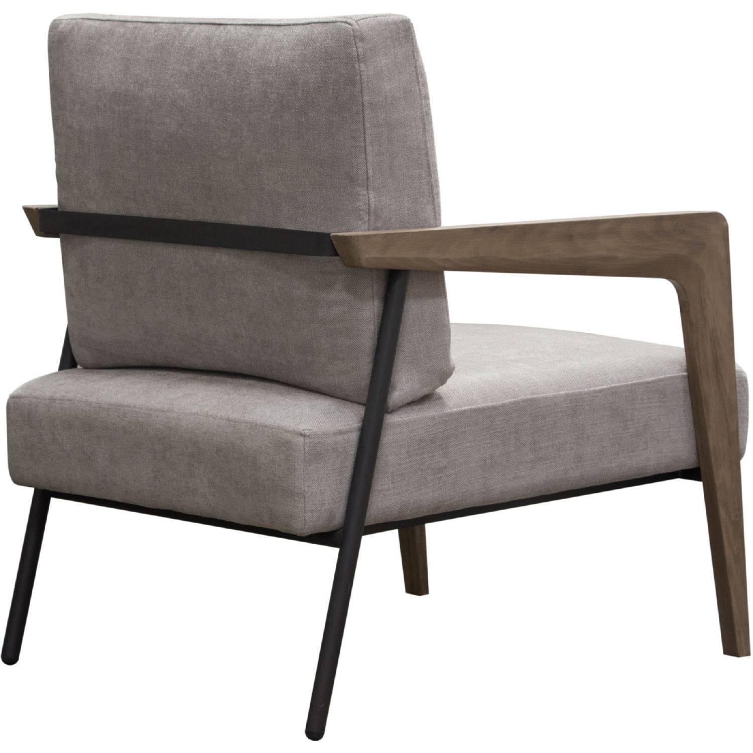 Diamond Sofa Blair Fabric Accent Chair with Curved Wood Leg Detail - Gray