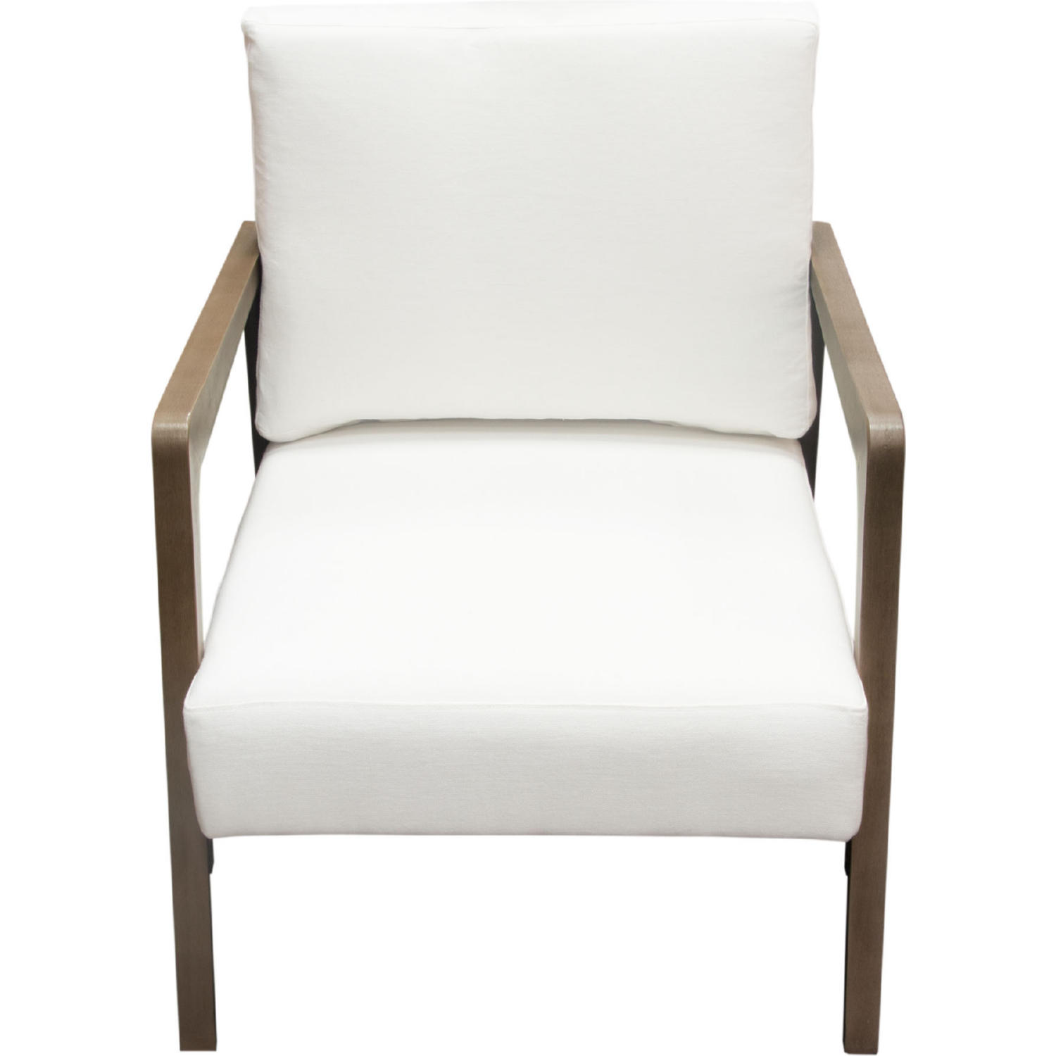 Diamond Sofa™ Blair Fabric Accent Chair with Curved Wood Leg Detail - White