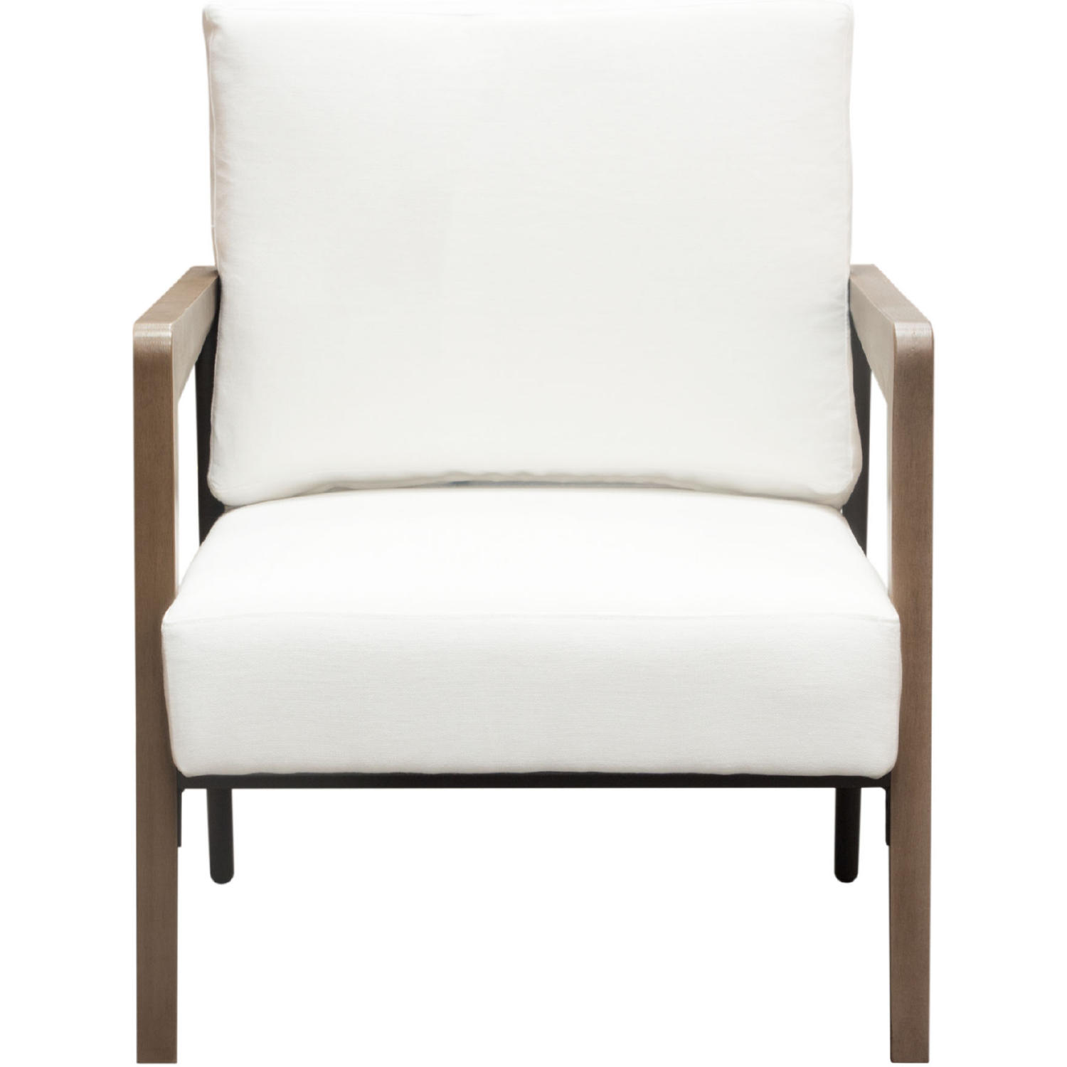 Diamond Sofa™ Blair Fabric Accent Chair with Curved Wood Leg Detail - White