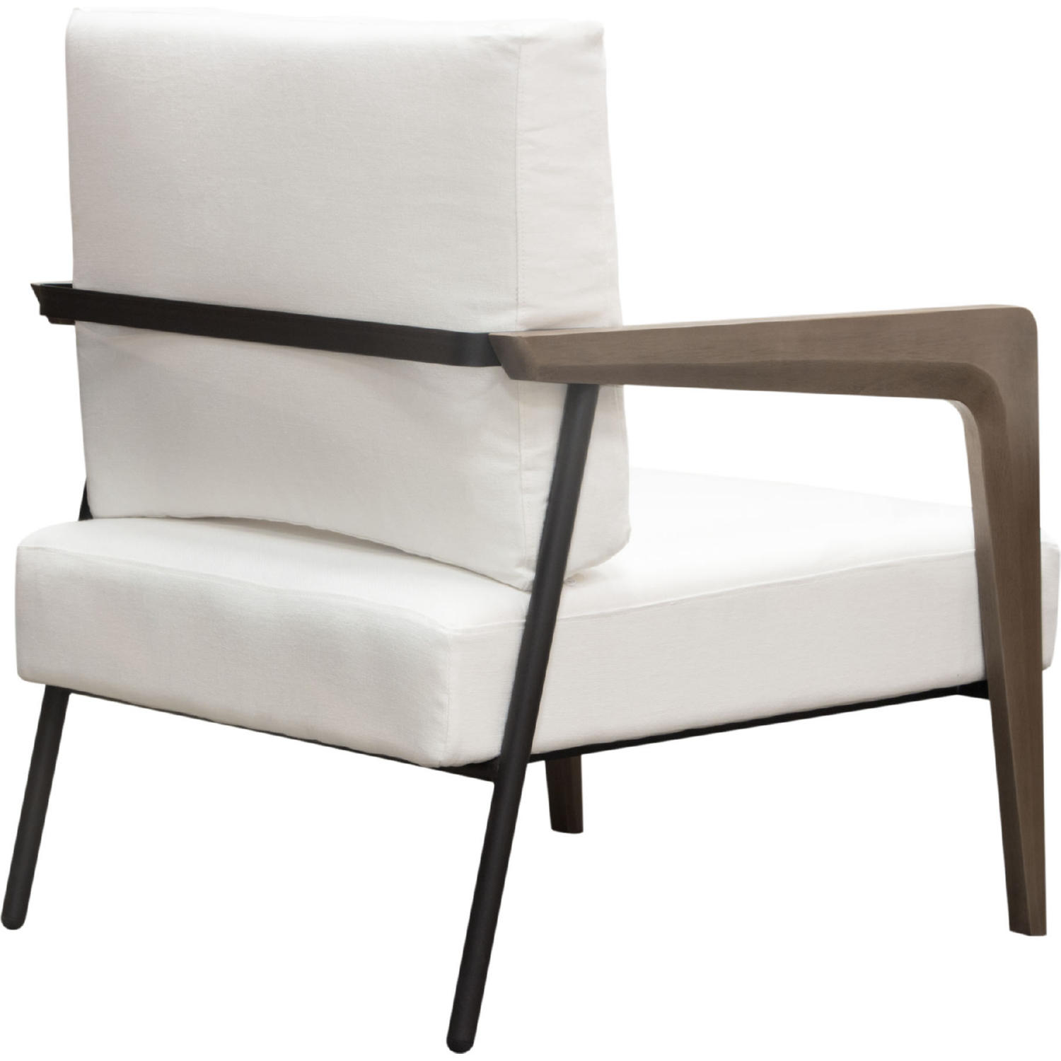 Diamond Sofa™ Blair Fabric Accent Chair with Curved Wood Leg Detail - White