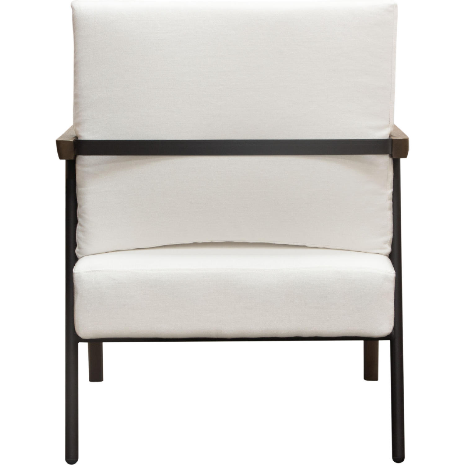 Diamond Sofa™ Blair Fabric Accent Chair with Curved Wood Leg Detail - White