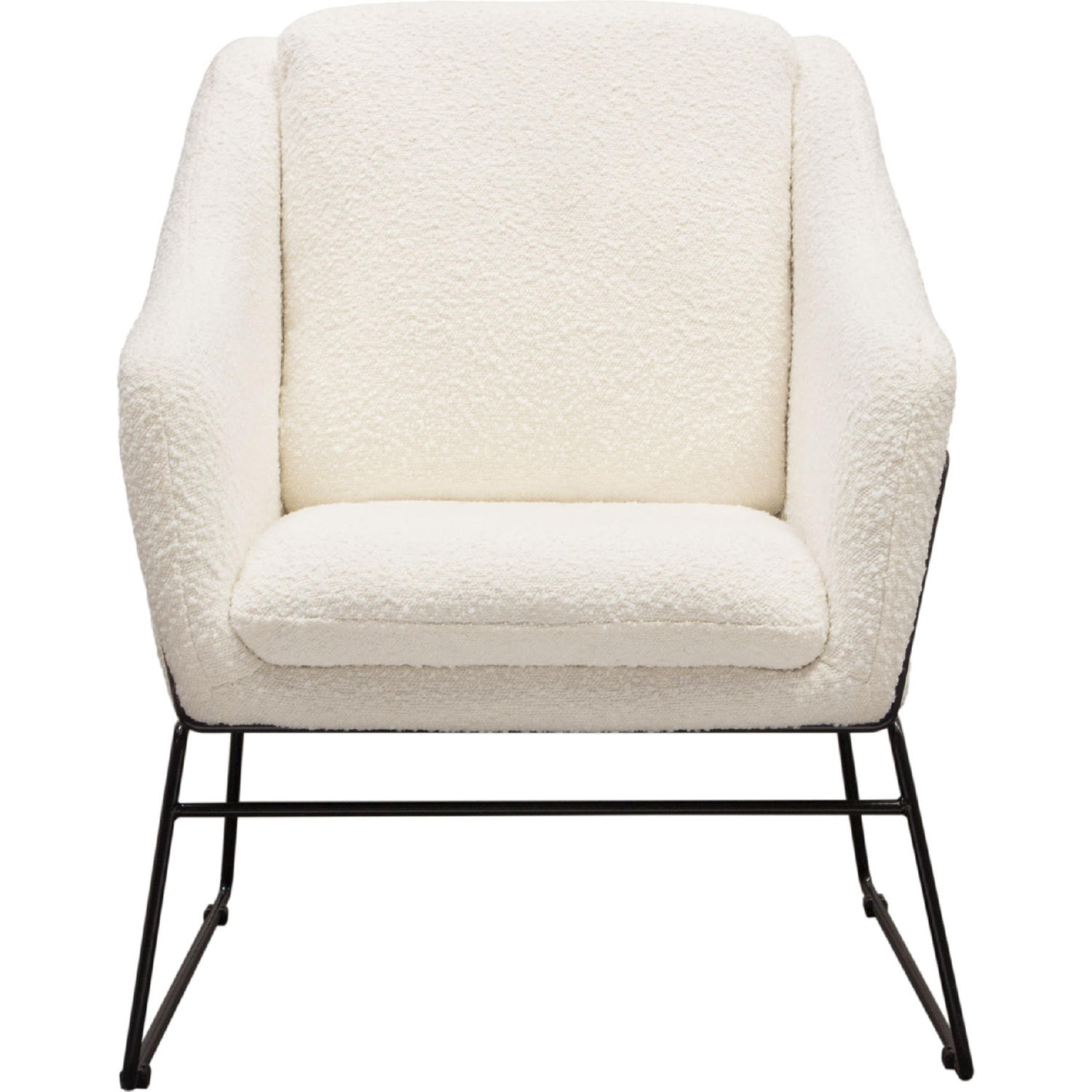 Diamond Sofa - Bryce Boucle Accent Chair wrapped in Black Powder Coated Metal Frame in Ivory