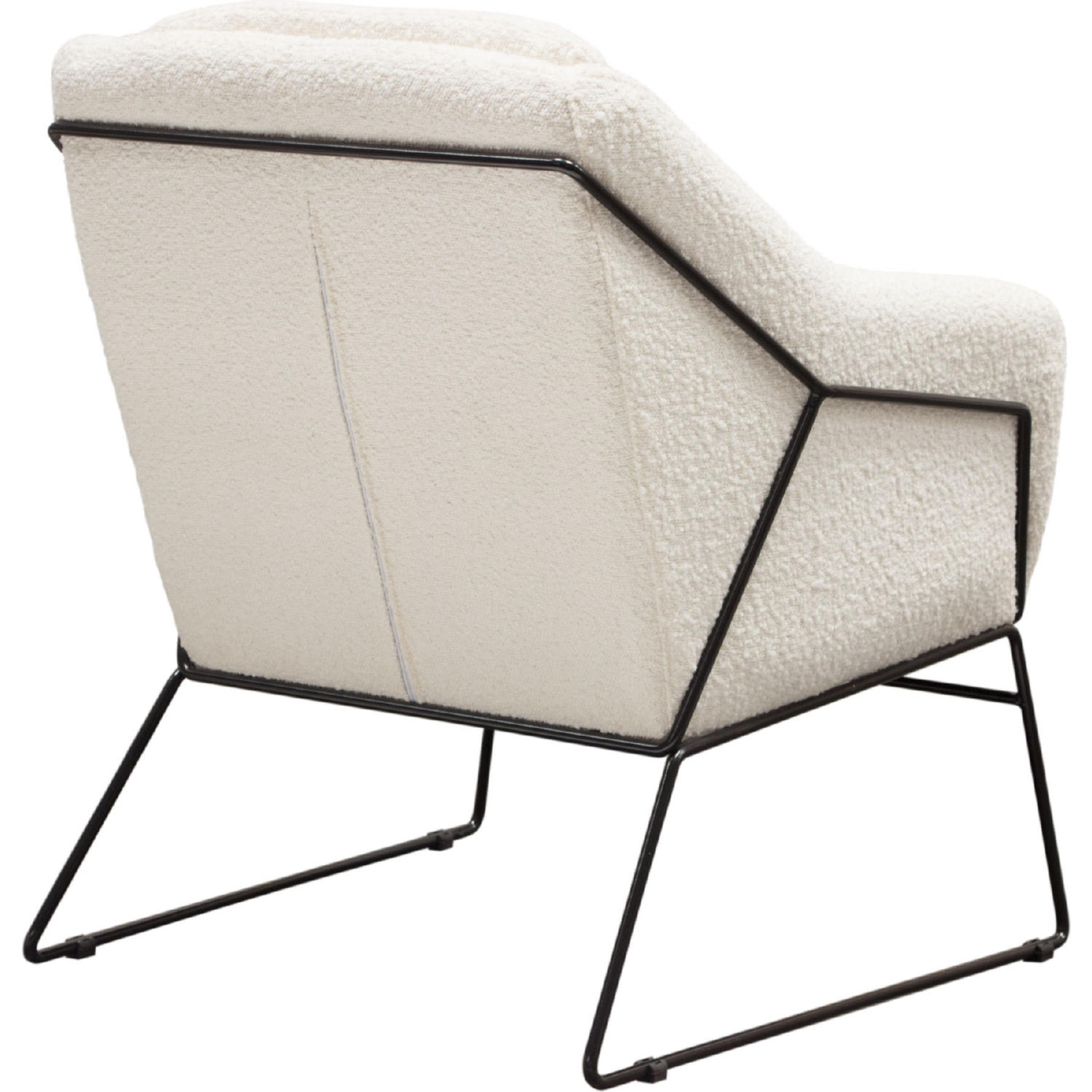 Diamond Sofa - Bryce Boucle Accent Chair wrapped in Black Powder Coated Metal Frame in Ivory