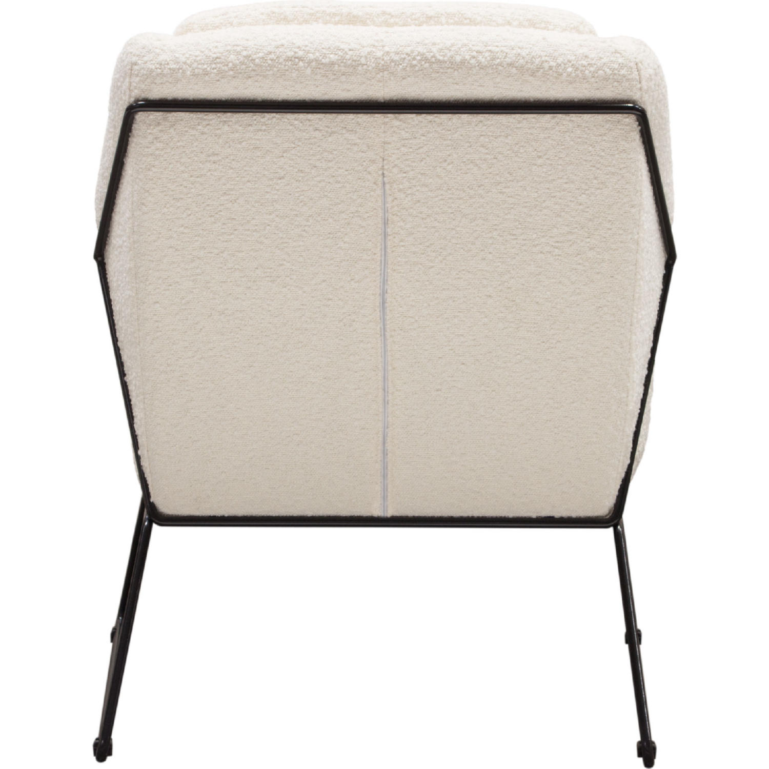 Diamond Sofa - Bryce Boucle Accent Chair wrapped in Black Powder Coated Metal Frame in Ivory