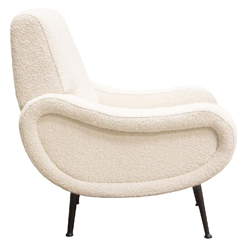 Diamond Sofa™ Cameron Boucle Textured Fabric Accent Chair with Black Leg - Bone