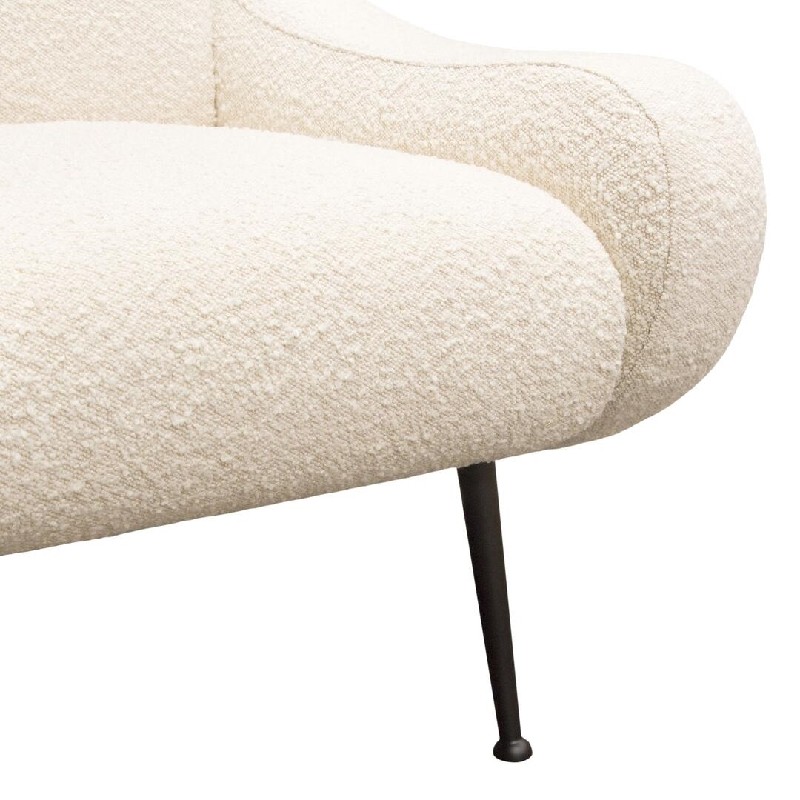 Diamond Sofa™ Cameron Boucle Textured Fabric Accent Chair with Black Leg - Bone