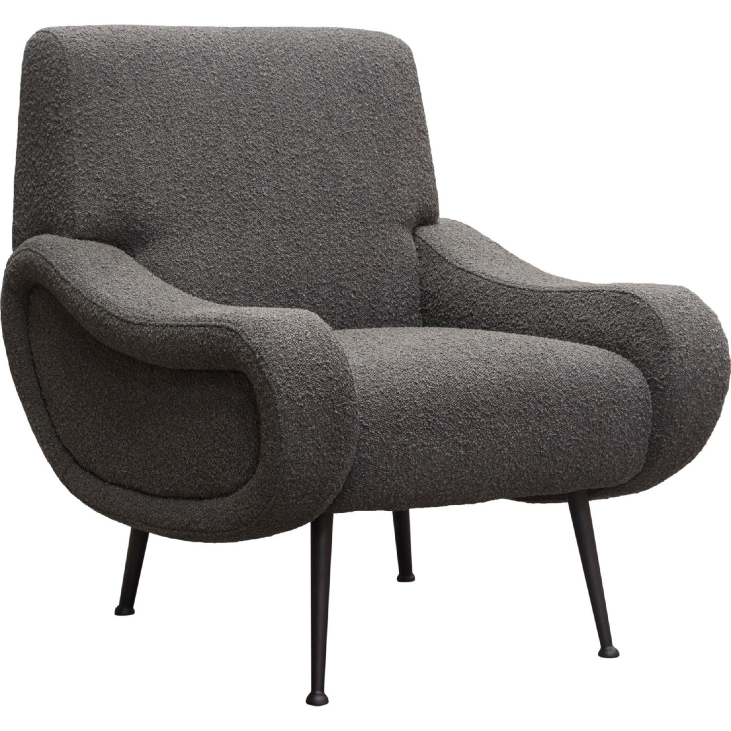 Diamond Sofa™ Cameron Boucle Textured Fabric Accent Chair with Black Leg - Charcoal