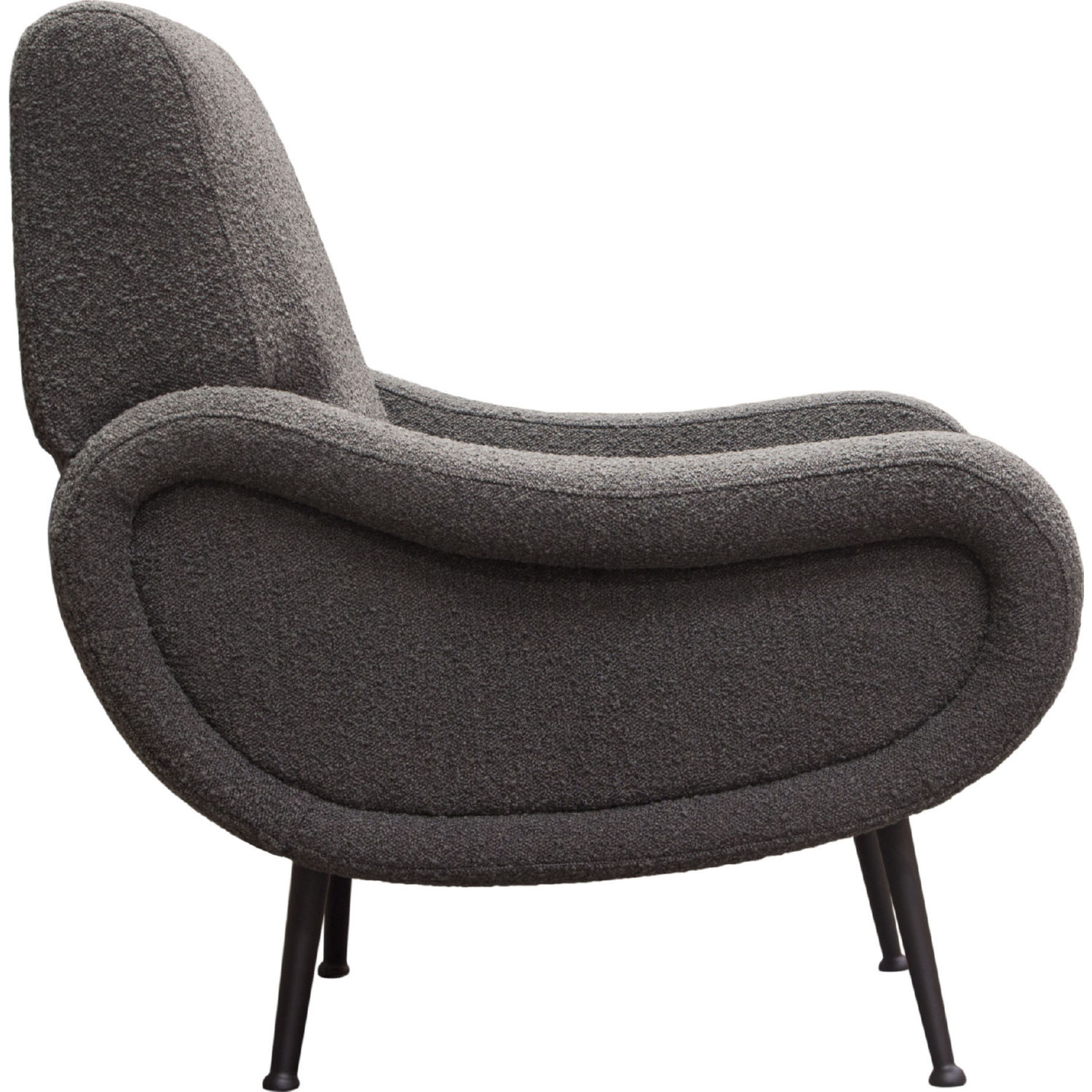 Diamond Sofa™ Cameron Boucle Textured Fabric Accent Chair with Black Leg - Charcoal