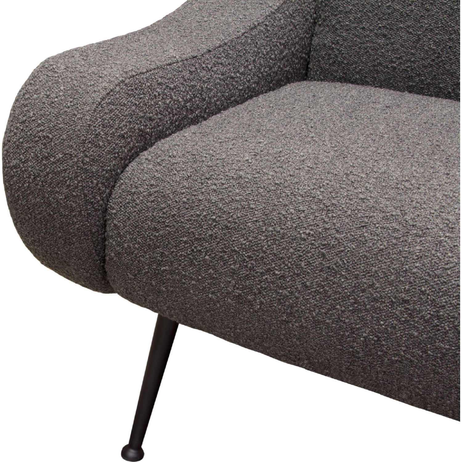 Diamond Sofa™ Cameron Boucle Textured Fabric Accent Chair with Black Leg - Charcoal