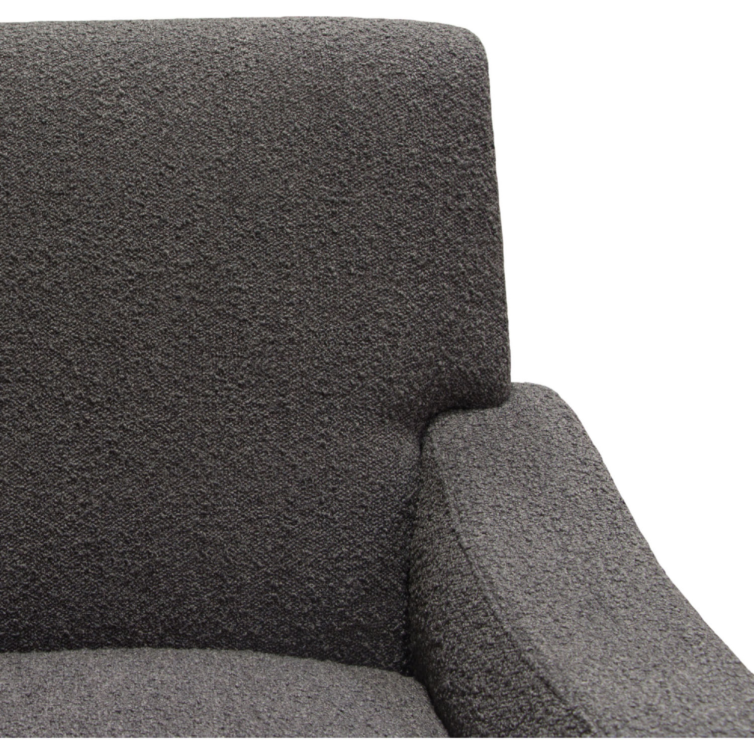 Diamond Sofa™ Cameron Boucle Textured Fabric Accent Chair with Black Leg - Charcoal