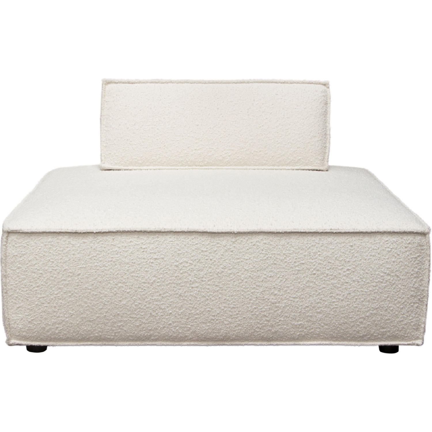 Diamond Sofa™ Cara Square Modular Boucle Fabric Lounger with Moveable Non-Skid Backrest - Ivory