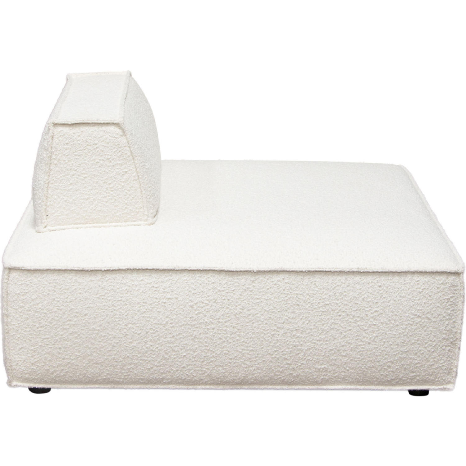 Diamond Sofa™ Cara Square Modular Boucle Fabric Lounger with Moveable Non-Skid Backrest - Ivory