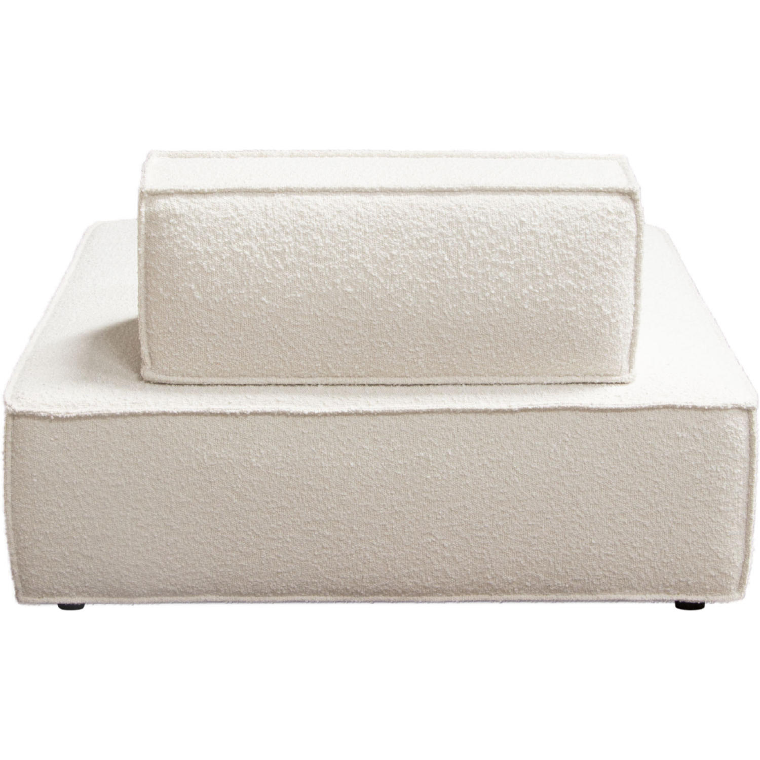 Diamond Sofa™ Cara Square Modular Boucle Fabric Lounger with Moveable Non-Skid Backrest - Ivory