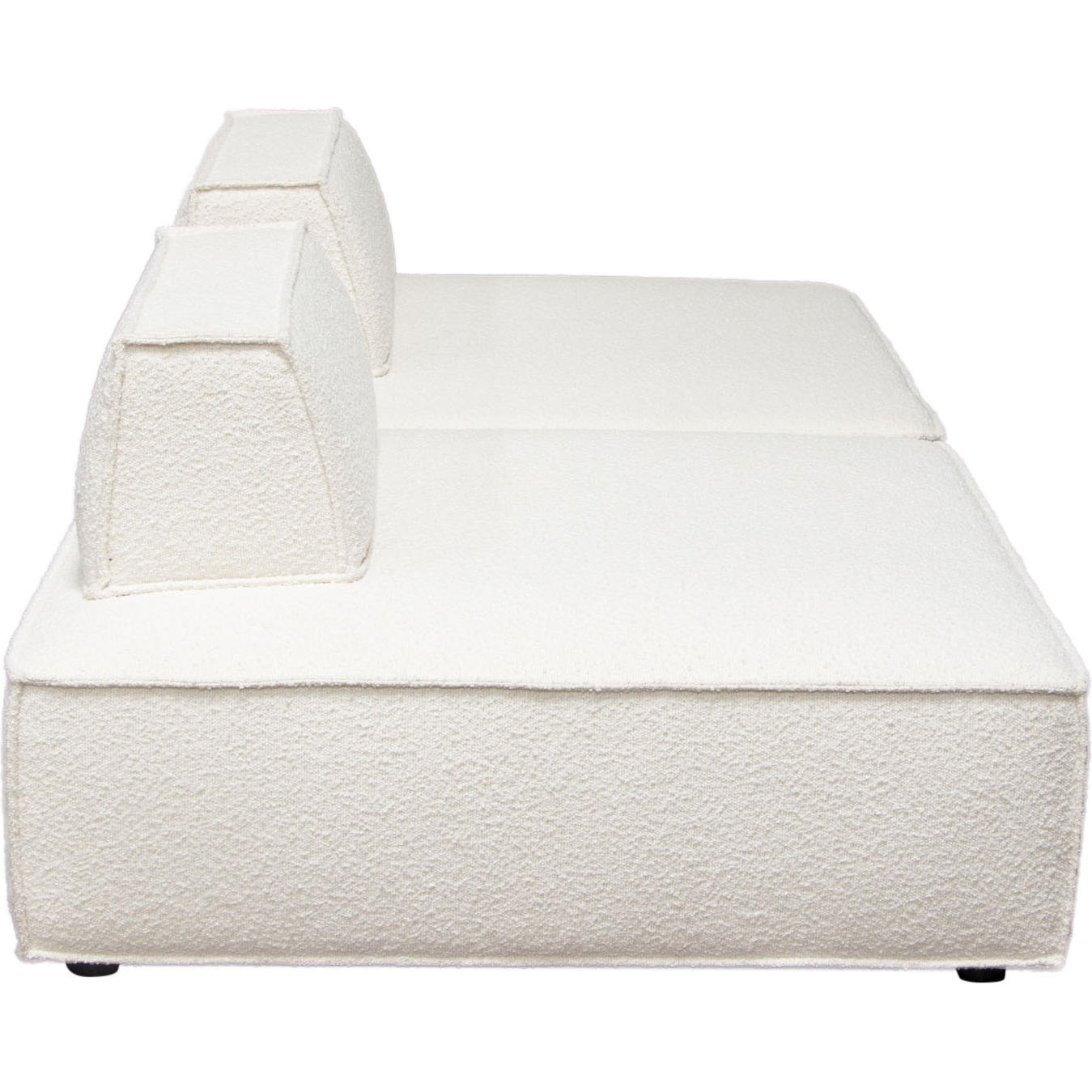 Diamond Sofa Cara 2-Piece Square Modular Boucle Fabric Lounger with Moveable Non-Skid Backrest - Ivory