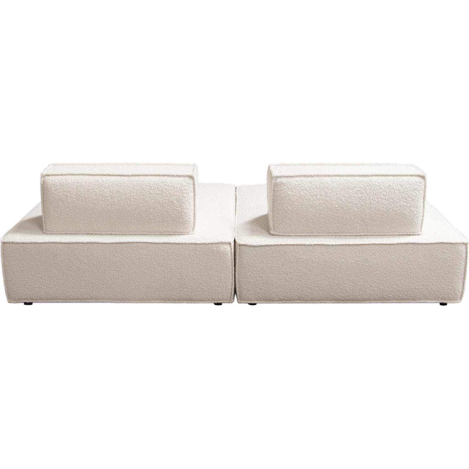 Diamond Sofa Cara 2-Piece Square Modular Boucle Fabric Lounger with Moveable Non-Skid Backrest - Ivory