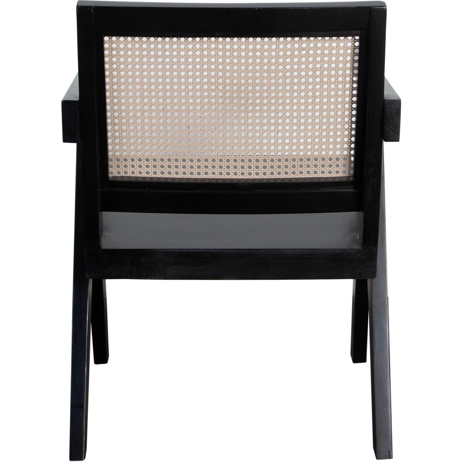 Diamond Sofa Carter Dining/Accent Chair in Solid Wood Frame with Natural Cane Seat Back - Black Finish