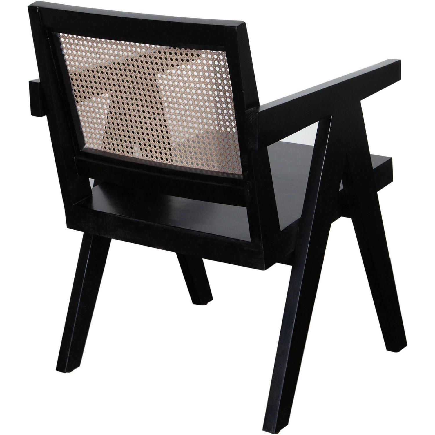 Diamond Sofa Carter Dining/Accent Chair in Solid Wood Frame with Natural Cane Seat Back - Black Finish