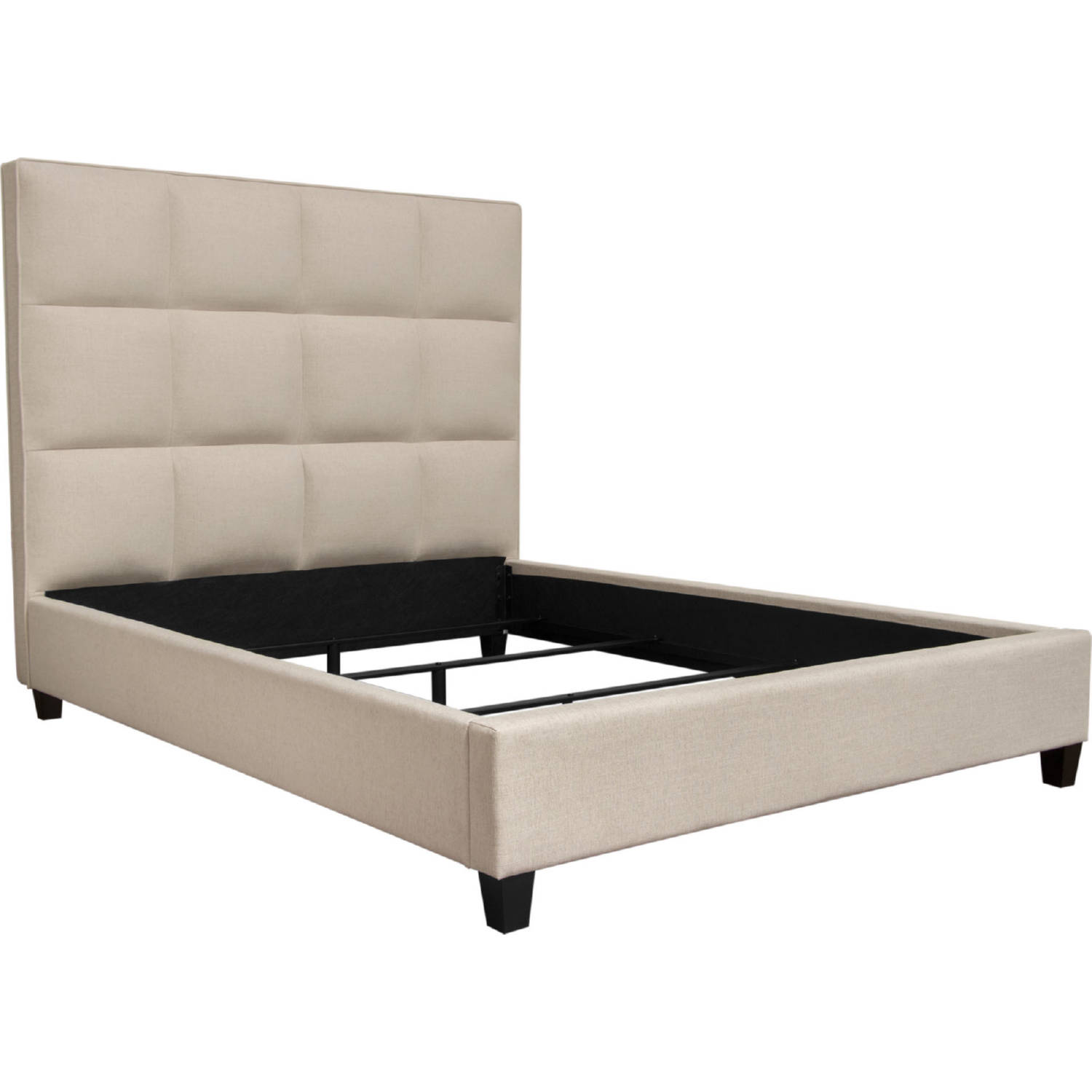 Diamond Sofa Devon Grid Fabric Tufted Eastern King Bed - Sand