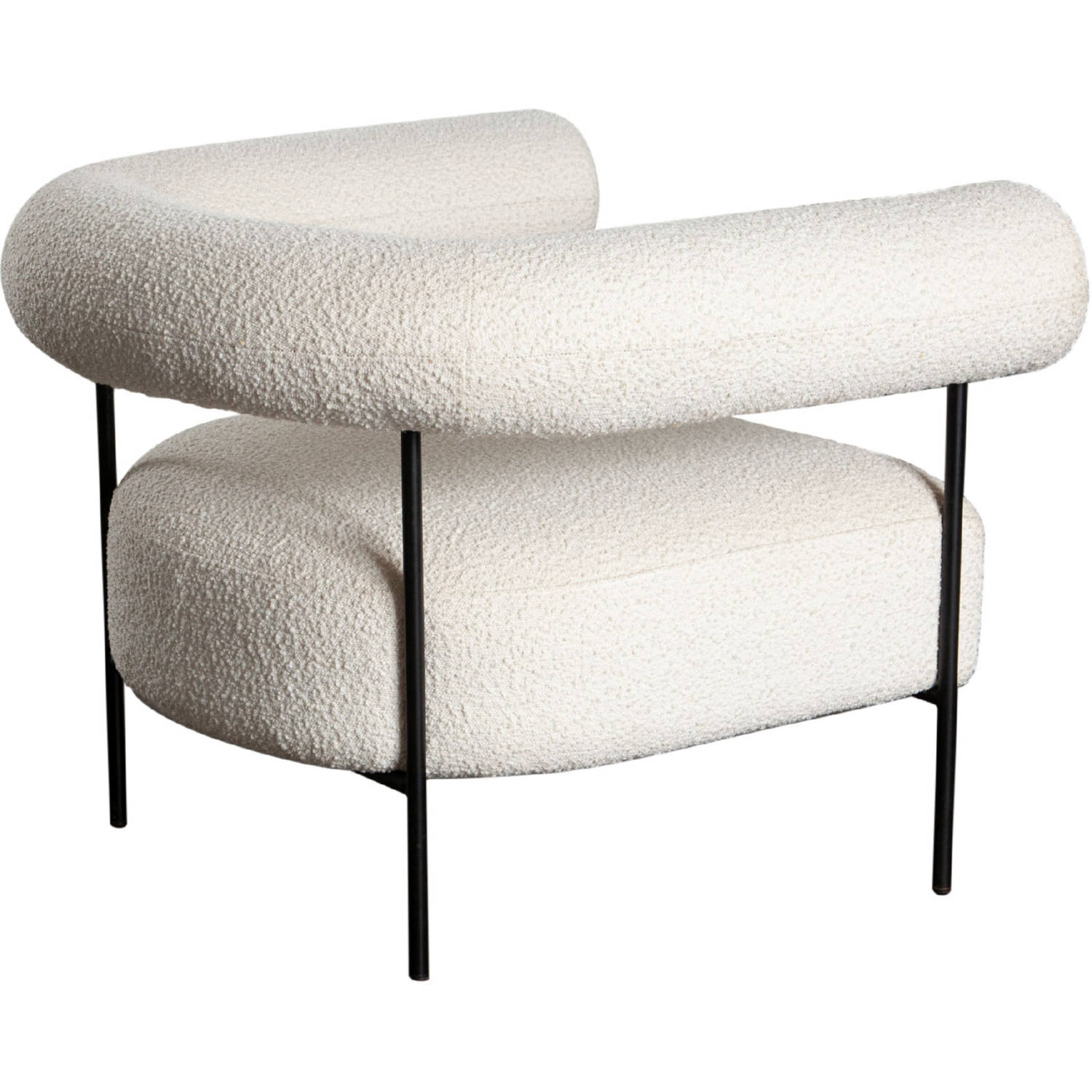 Diamond Sofa - District Boucle Fabric Accent Chair with Black Metal Frame in Ivory