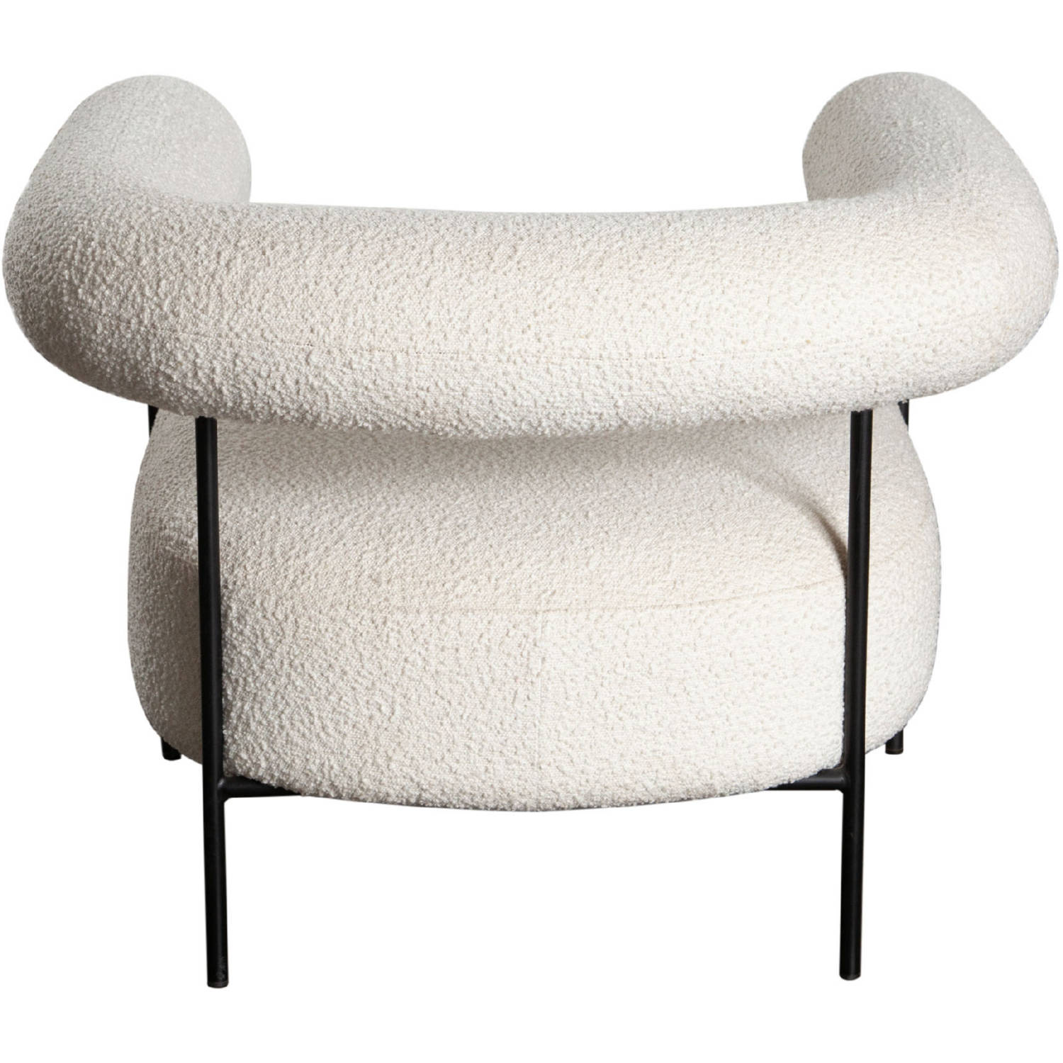 Diamond Sofa - District Boucle Fabric Accent Chair with Black Metal Frame in Ivory