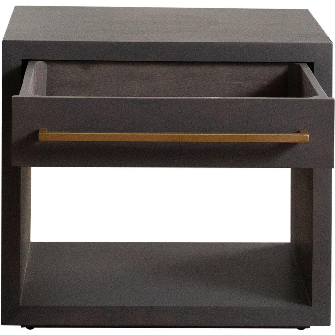 Diamond Sofa Encore Solid Mango Wood 1-Drawer End Table with Gold Metal Handle - Gray Oak