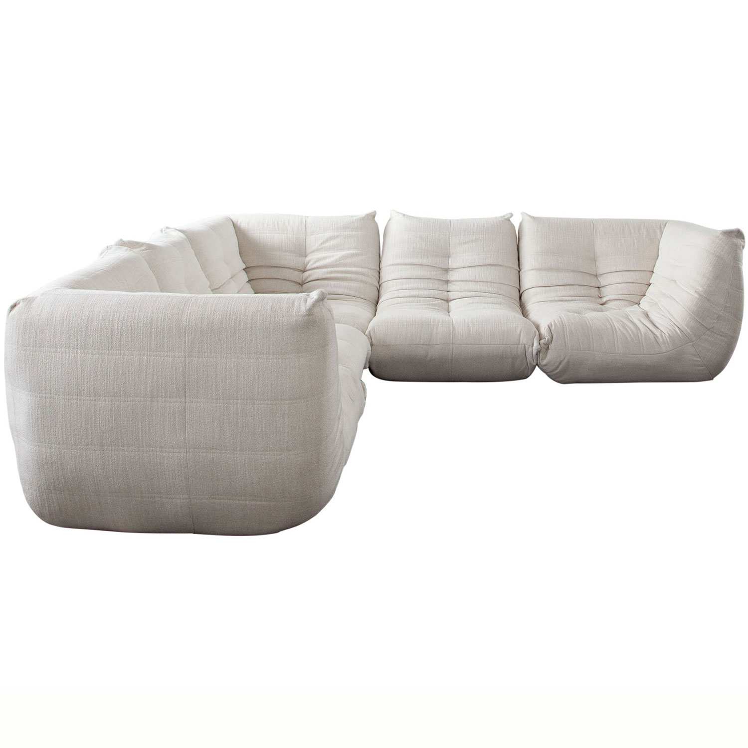 Diamond Sofa - Ezra 5PC Fabric Corner Sectional in Cream