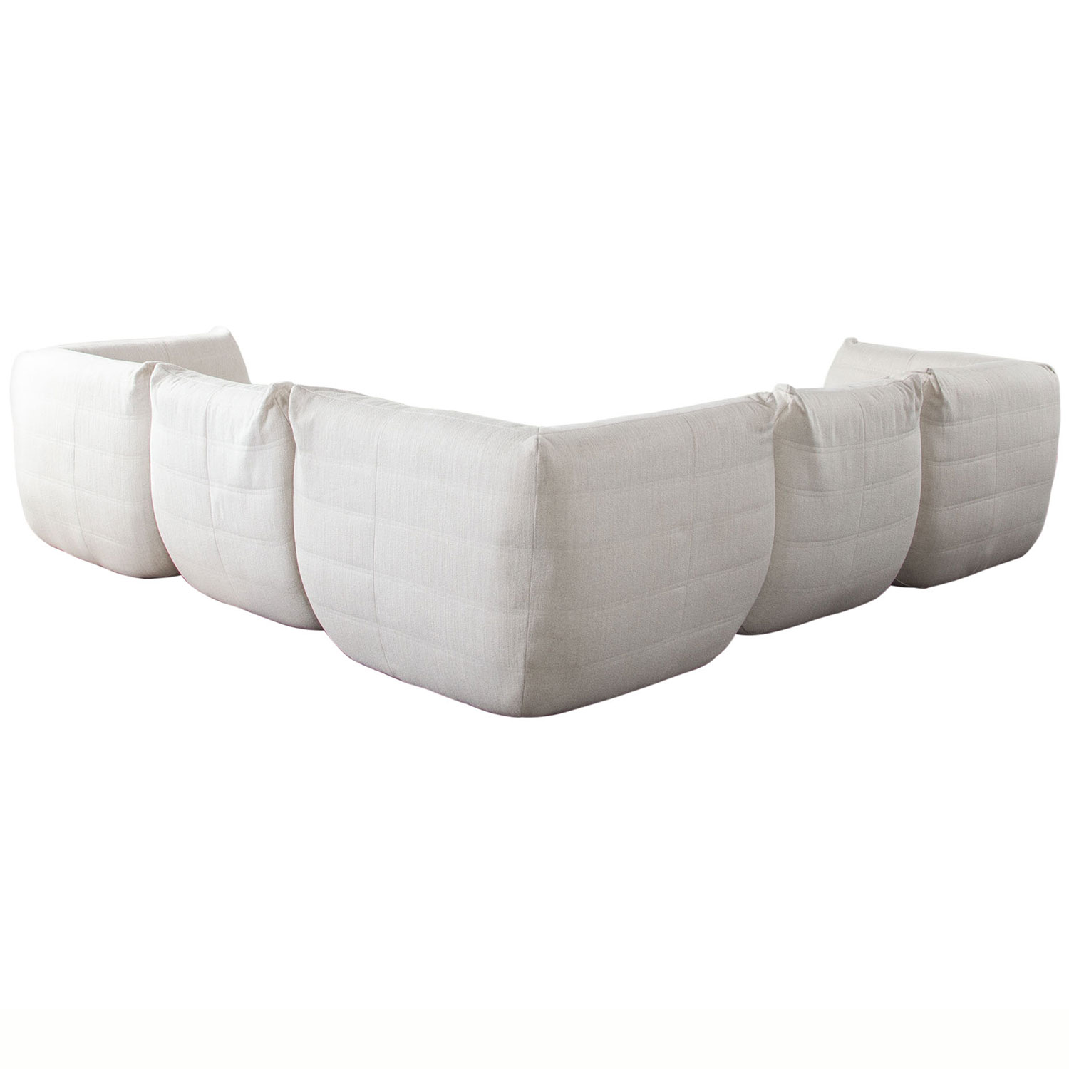 Diamond Sofa - Ezra 5PC Fabric Corner Sectional in Cream