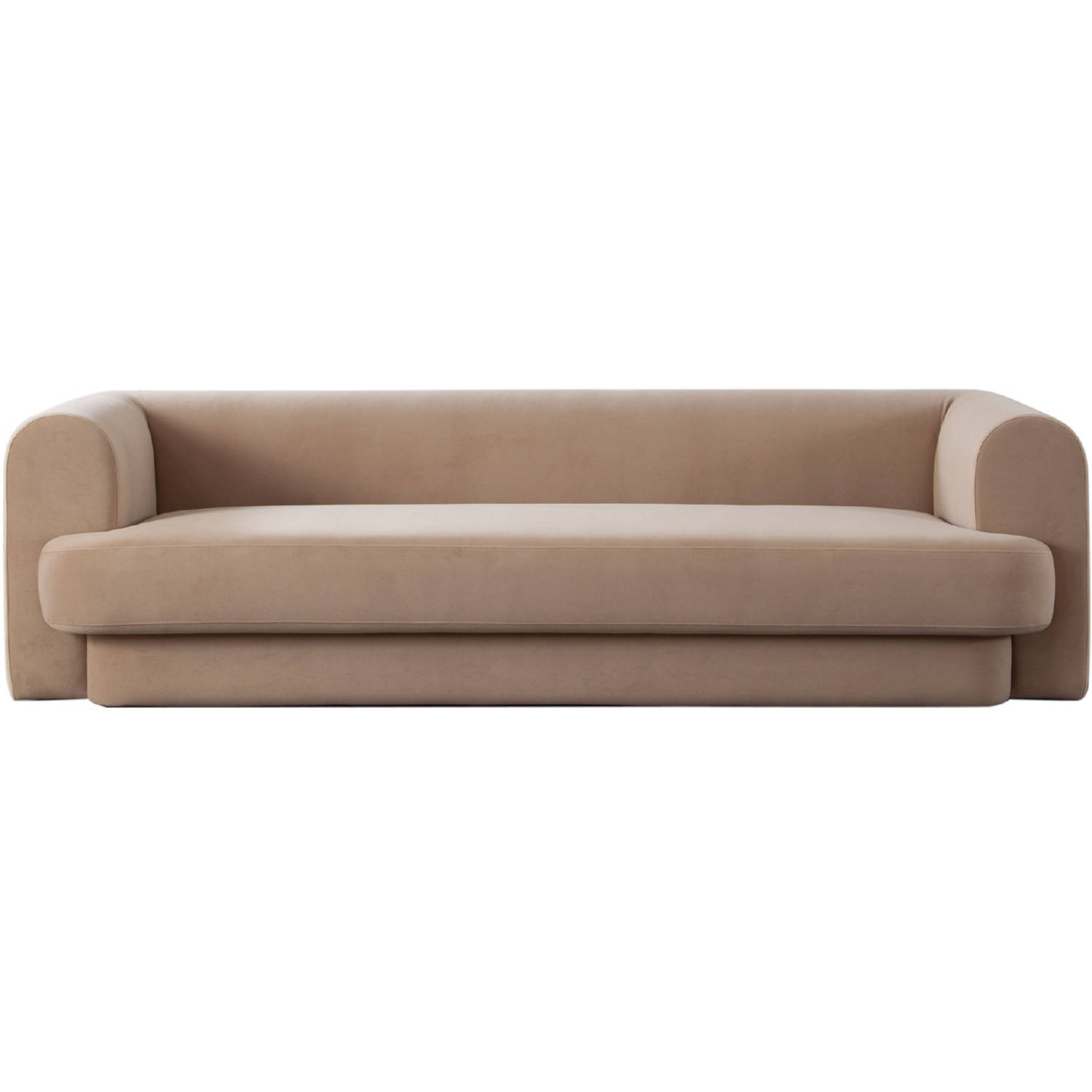 Diamond Sofa Form Performance Velvet Sofa with Two Accent Pillow Balls - Camel