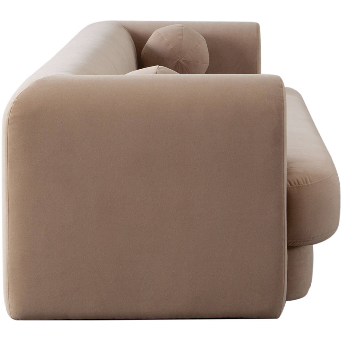 Diamond Sofa Form Performance Velvet Sofa with Two Accent Pillow Balls - Camel