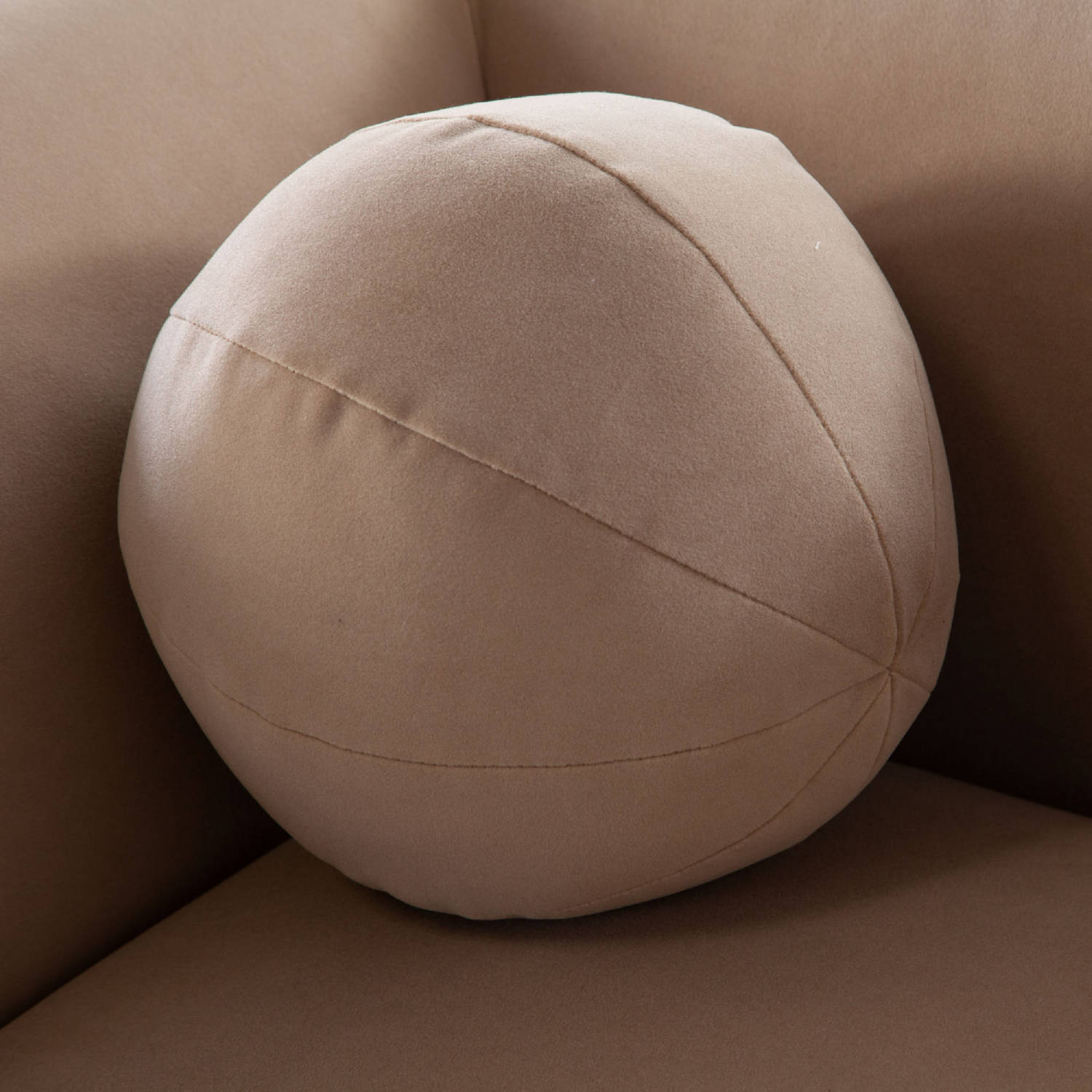 Diamond Sofa Form Performance Velvet Sofa with Two Accent Pillow Balls - Camel