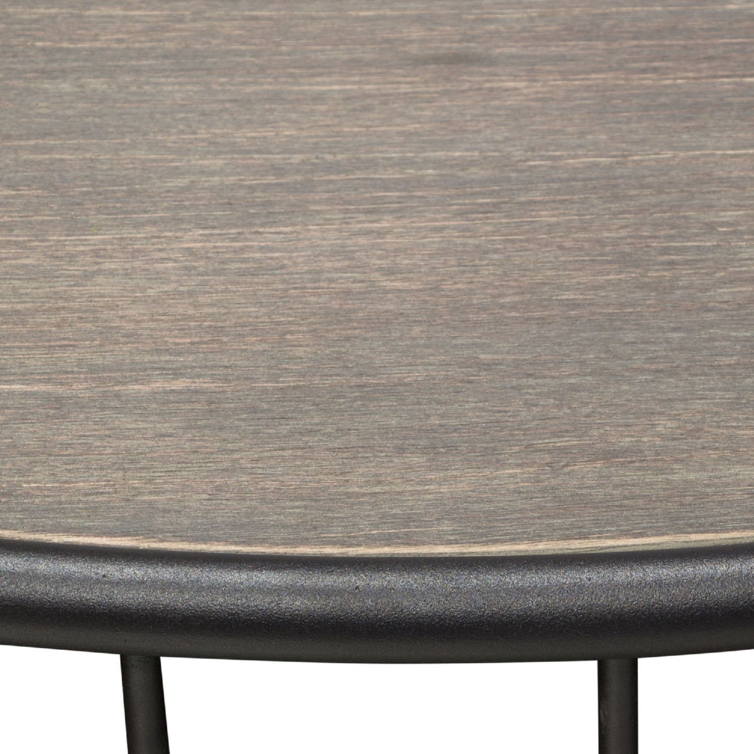 Diamond Sofa - Gibson 38" Round Cocktail Table with Gray Oak Finished Top and Metal Base