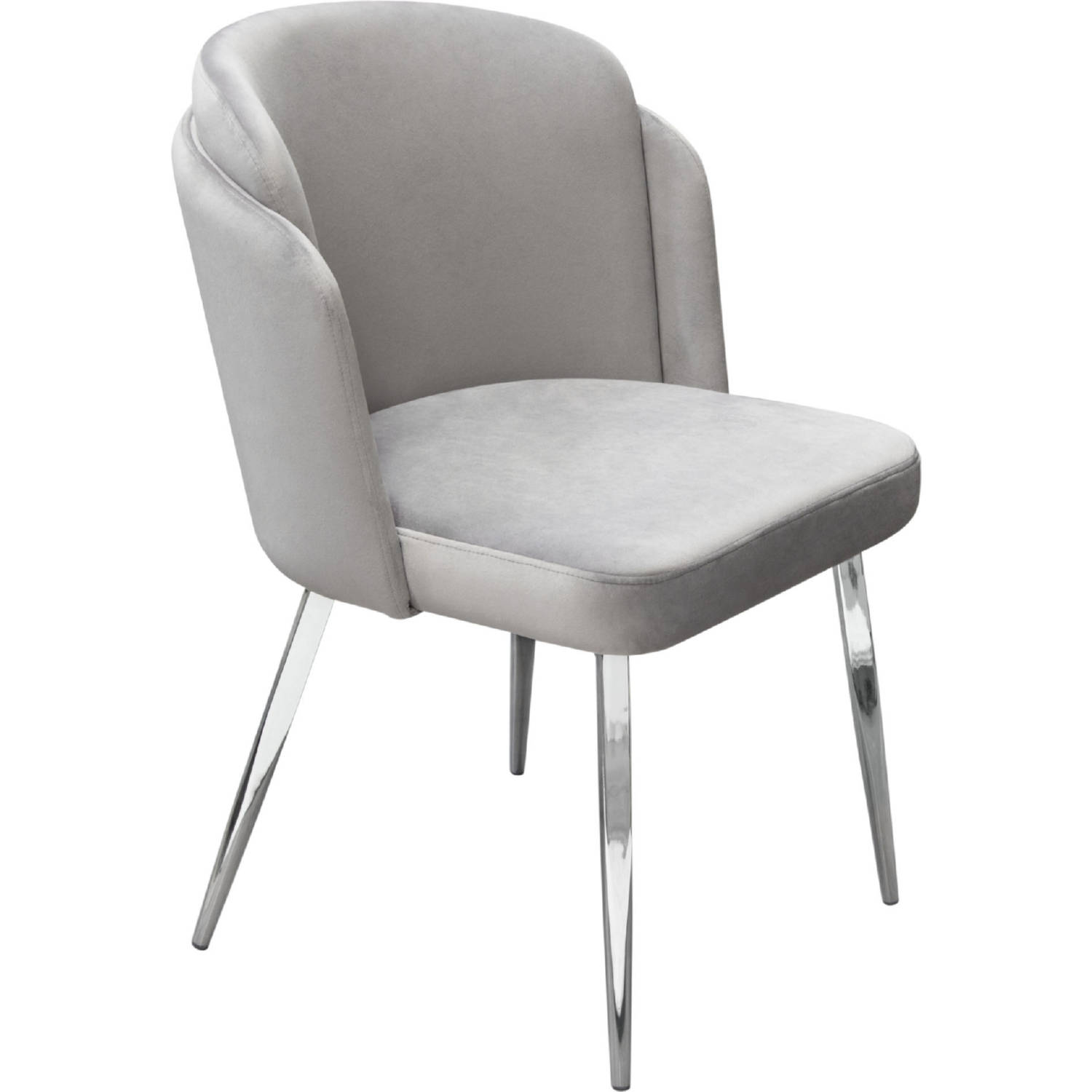 Diamond Sofa - Grace Velvet Dining Chairs with Chrome Legs (Set of 2) in Gray