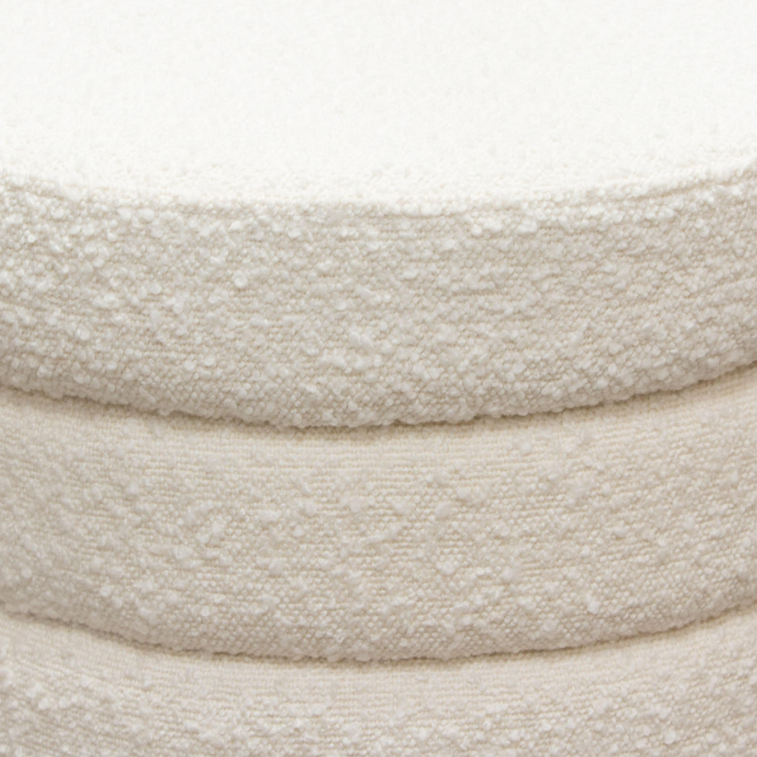 Diamond Sofa™ Helix Boucle Fabric Round Accent Ottoman - Ivory