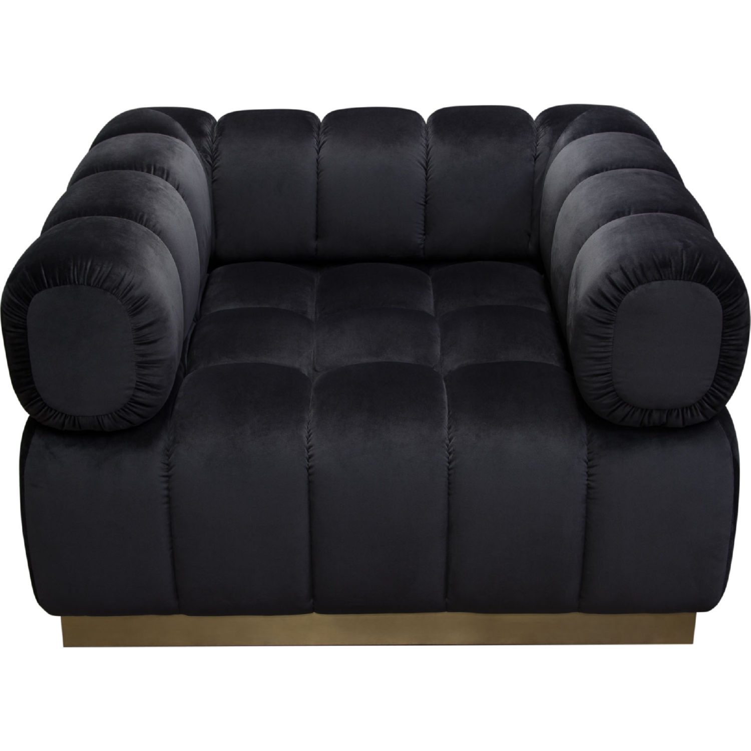 Diamond Sofa™ Image Low Profile Velvet Chair with Brushed Gold Base - Black