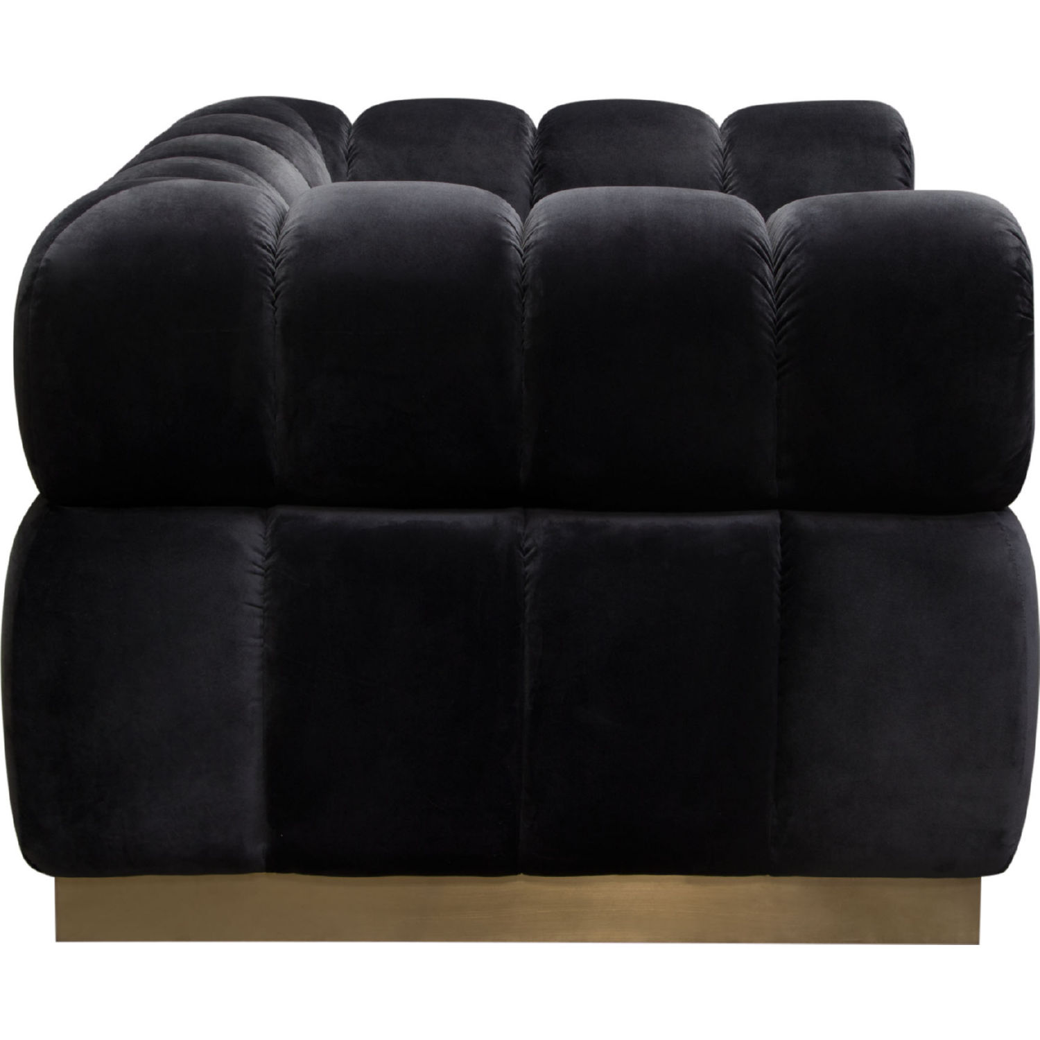 Diamond Sofa™ Image Low Profile Velvet Chair with Brushed Gold Base - Black