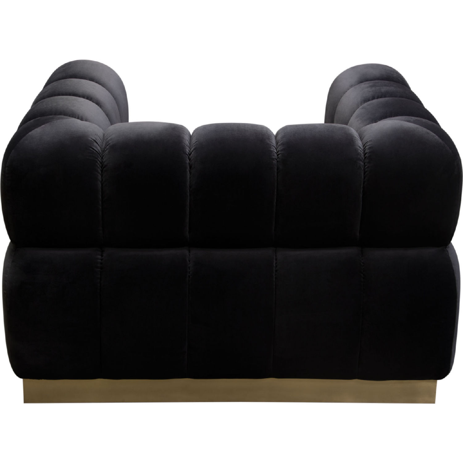 Diamond Sofa™ Image Low Profile Velvet Chair with Brushed Gold Base - Black